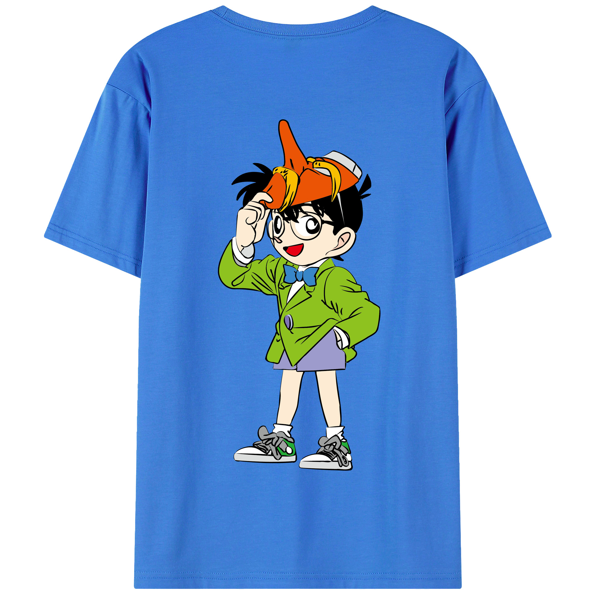 （画像用） 名探偵コナン 江戸川 コナン Detective Conan Conan Edogawa 綿100％半袖Tシャツ（背面プリント）
