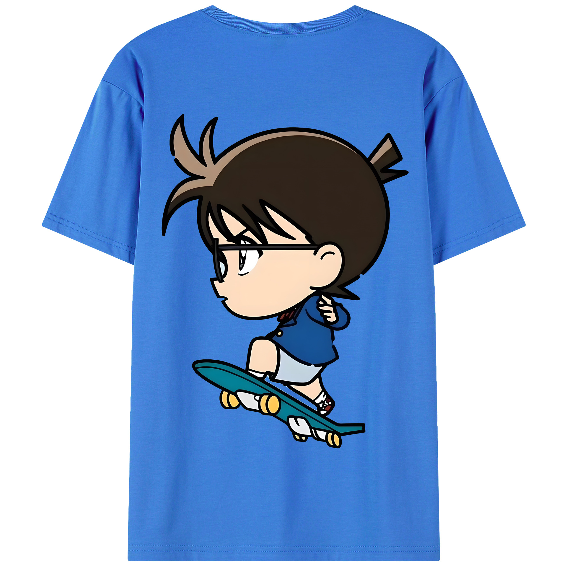 （画像用） 名探偵コナン 江戸川 コナン Detective Conan Conan Edogawa 綿100％半袖Tシャツ（背面プリント）