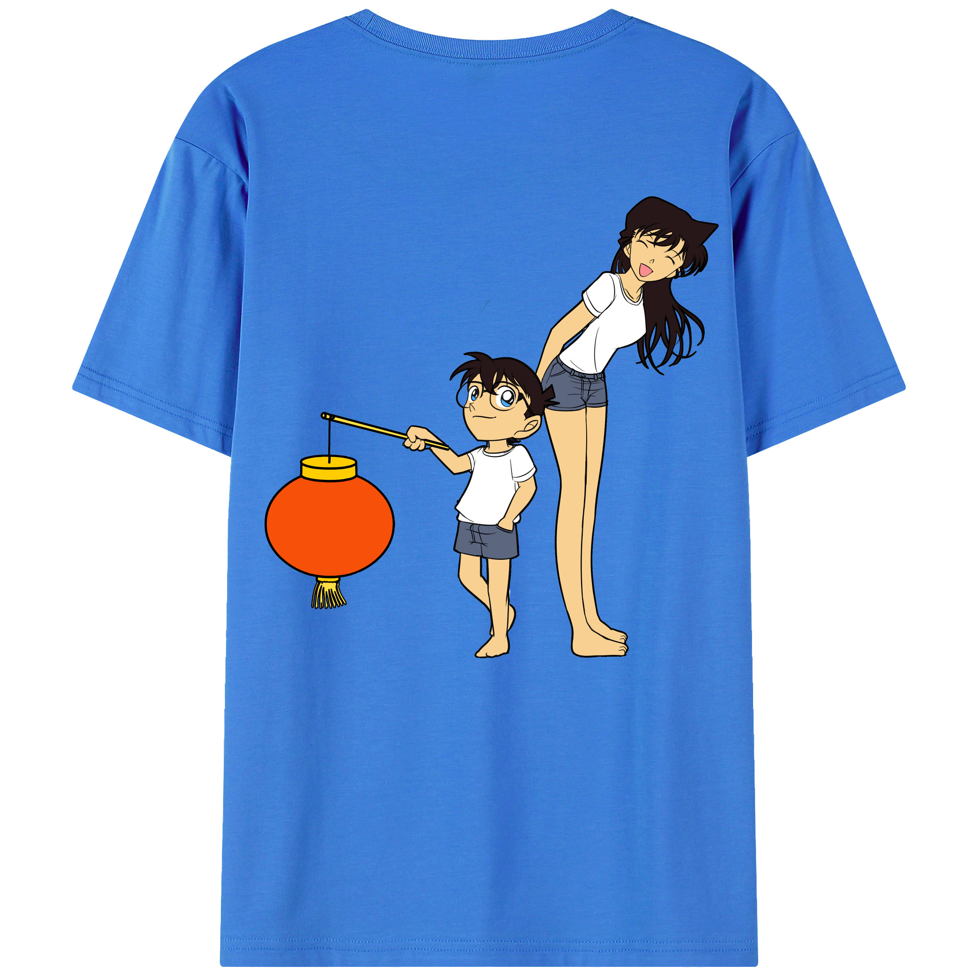 （画像用） 名探偵コナン 毛利 蘭 もうり らん、モーリ ラン Detective Conan Rachel Moore 綿100％半袖Tシャツ（背面プリント）