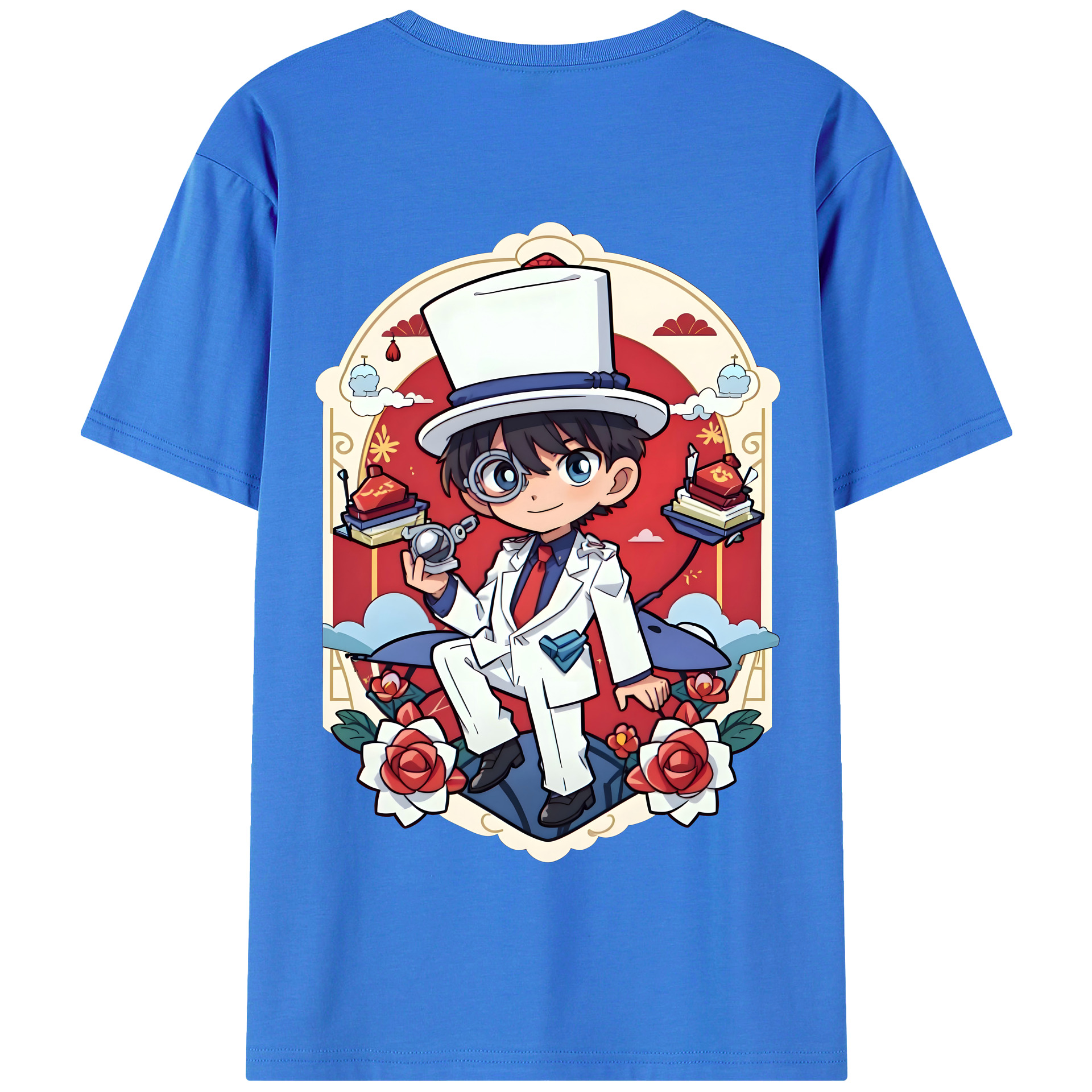 （画像用） 名探偵コナン くろば かいと Detective Conan Kuroba Kaito 綿100％半袖Tシャツ（背面プリント）