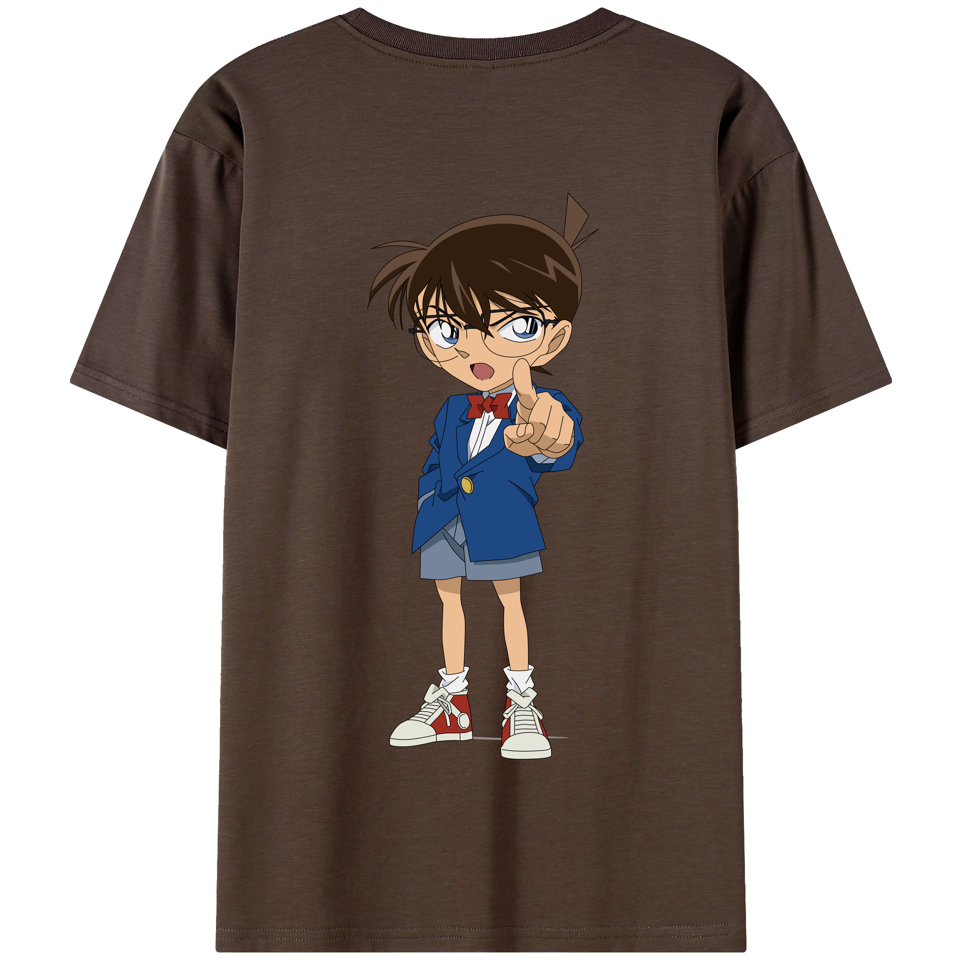 （画像用） 名探偵コナン 江戸川 コナン Detective Conan Conan Edogawa 綿100％半袖Tシャツ（背面プリント）