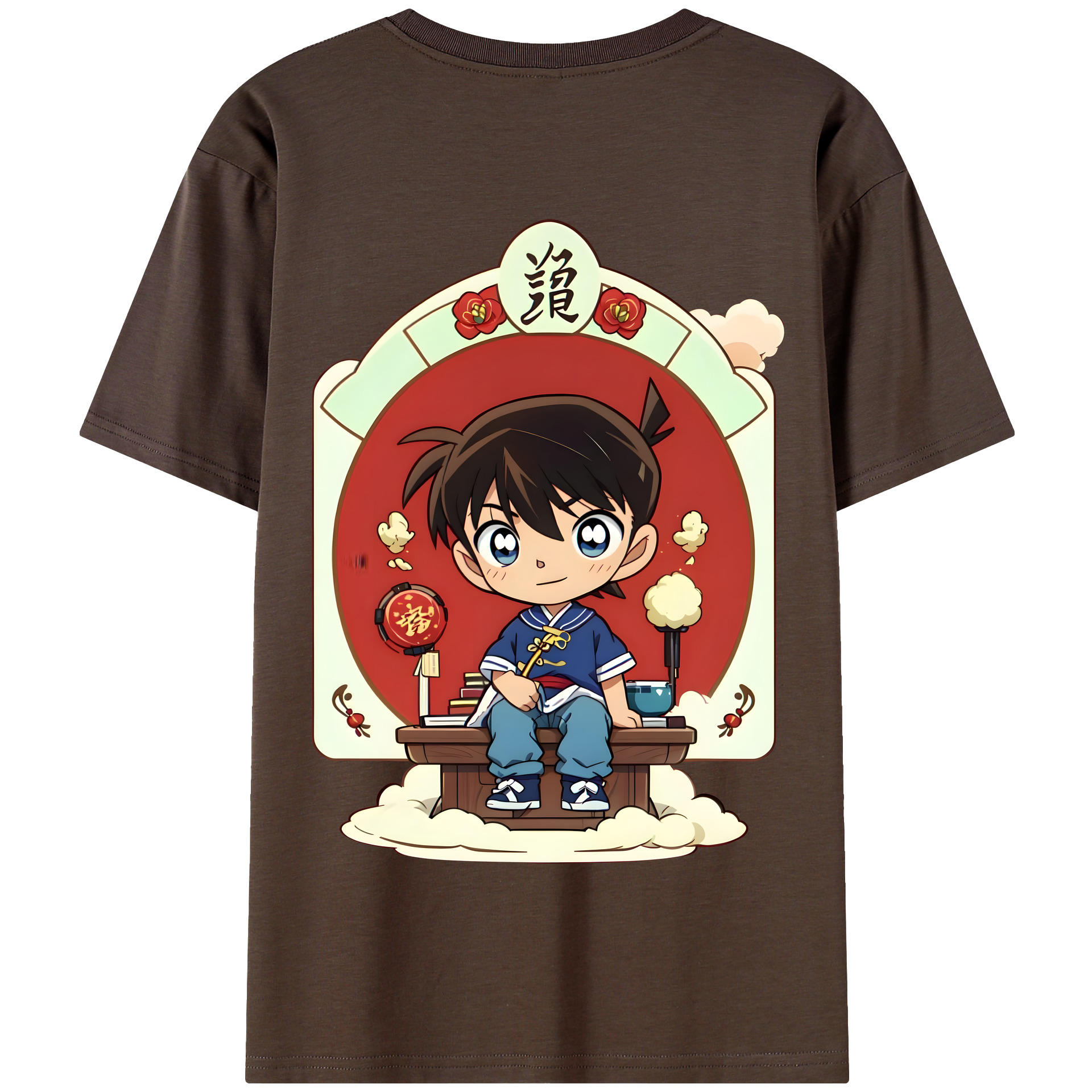 （画像用） 名探偵コナン 江戸川 コナン Detective Conan Conan Edogawa 綿100％半袖Tシャツ（背面プリント）