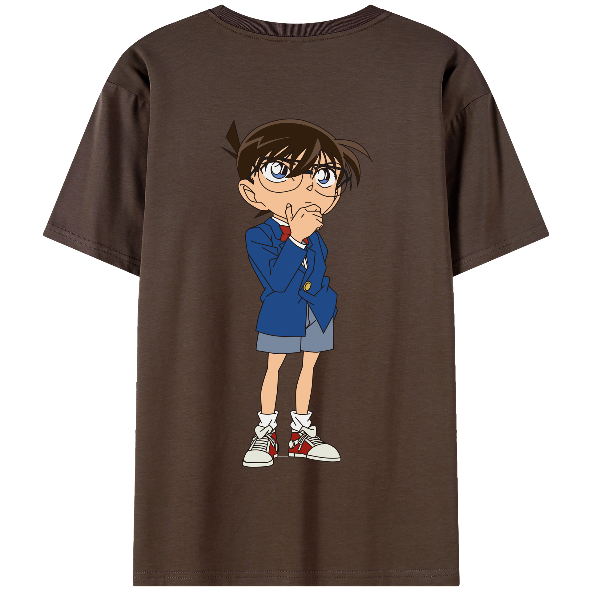 （画像用） 名探偵コナン 江戸川 コナン Detective Conan Conan Edogawa 綿100％半袖Tシャツ（背面プリント）