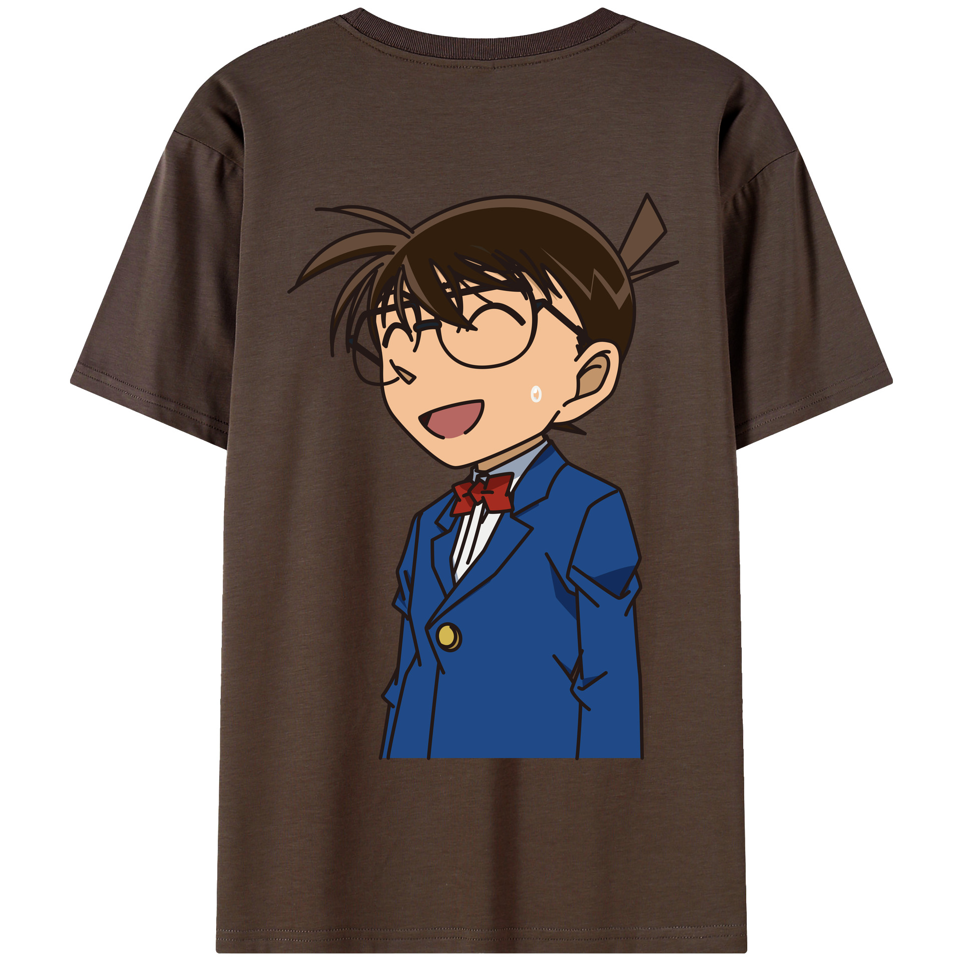 （画像用） 名探偵コナン 江戸川 コナン Detective Conan Conan Edogawa 綿100％半袖Tシャツ（背面プリント）