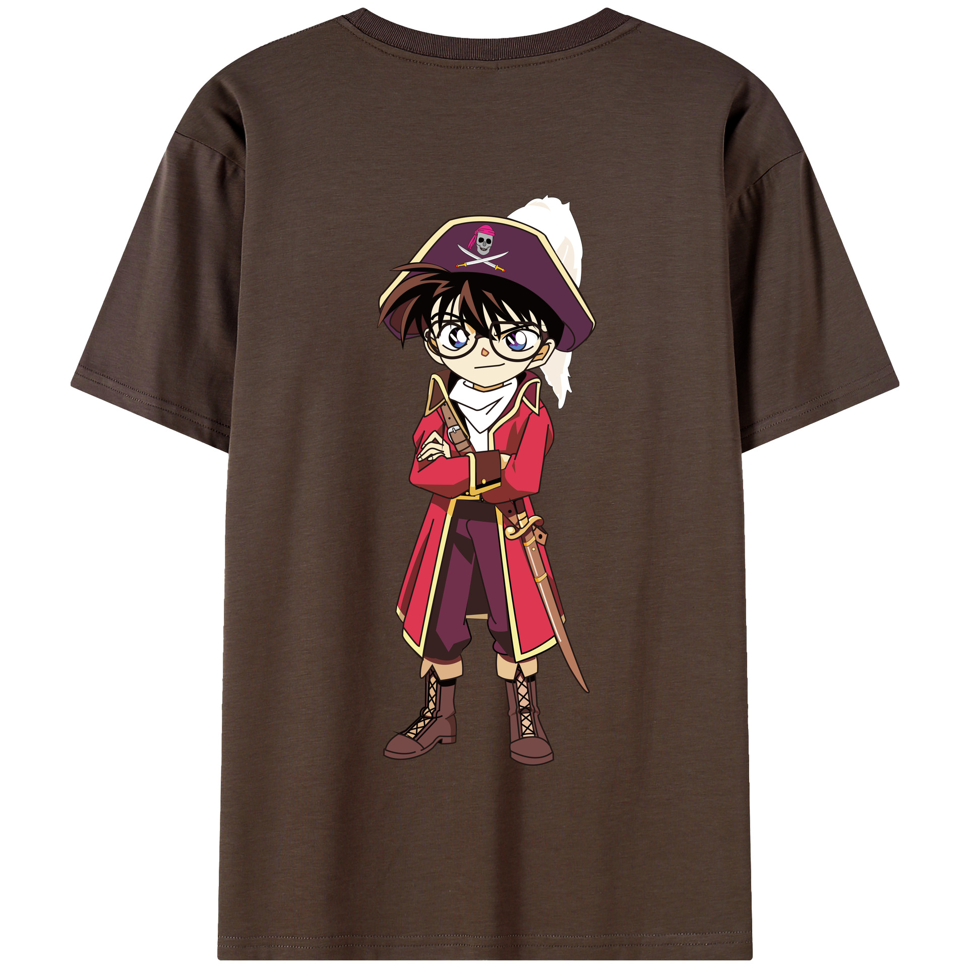 （画像用） 名探偵コナン 江戸川 コナン Detective Conan Conan Edogawa 綿100％半袖Tシャツ（背面プリント）