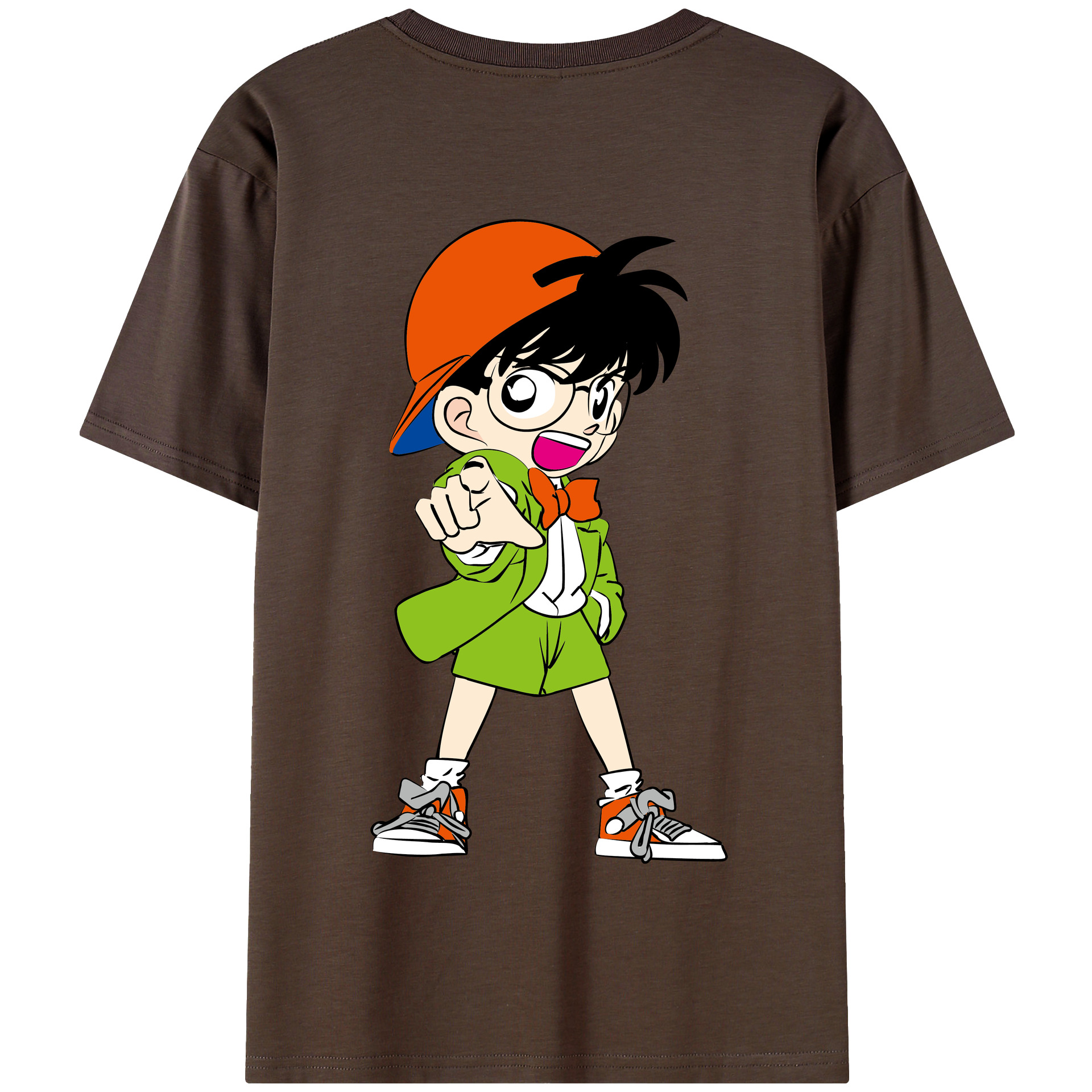 （画像用） 名探偵コナン 江戸川 コナン Detective Conan Conan Edogawa 綿100％半袖Tシャツ（背面プリント）