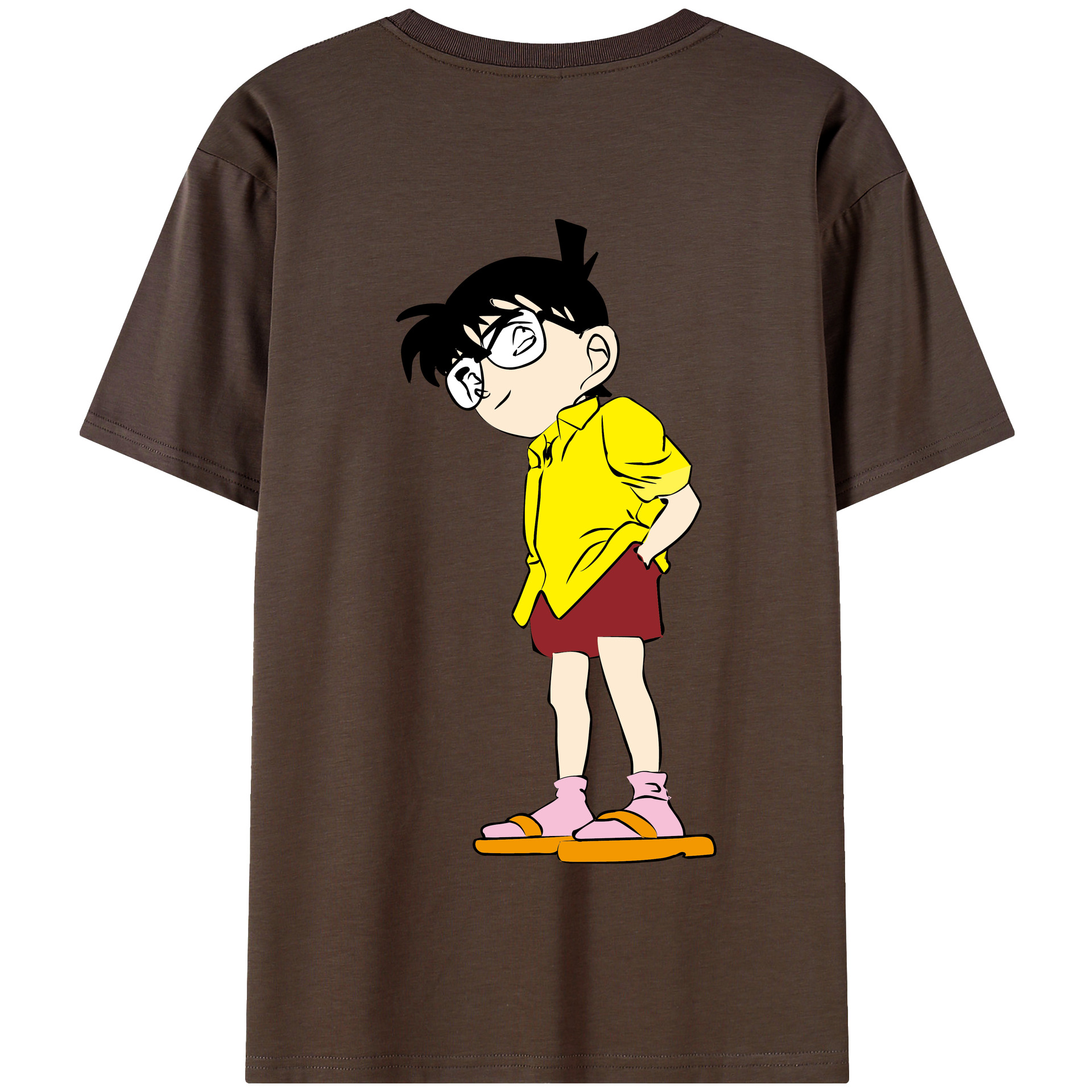 （画像用） 名探偵コナン 江戸川 コナン Detective Conan Conan Edogawa 綿100％半袖Tシャツ（背面プリント）