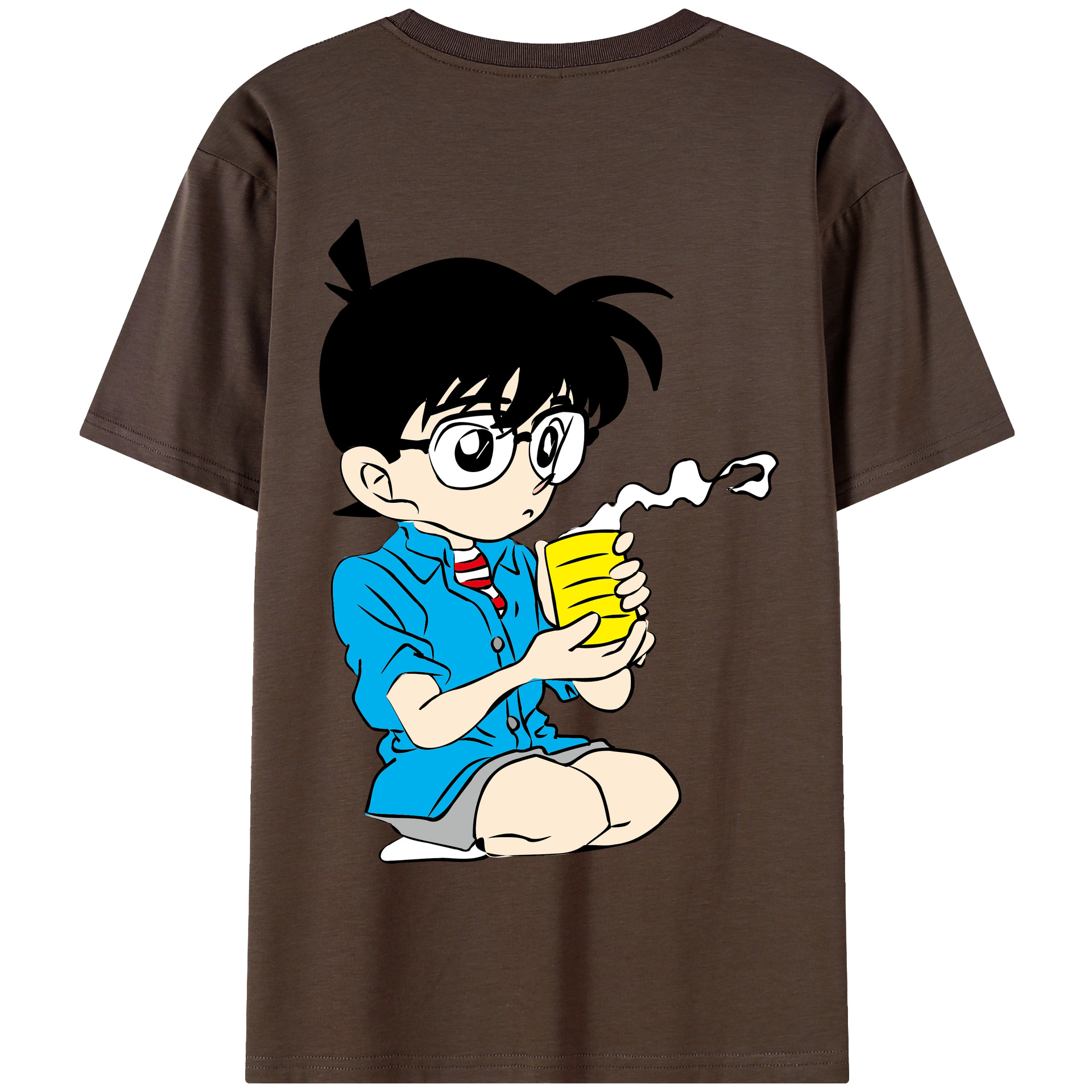 （画像用） 名探偵コナン 江戸川 コナン Detective Conan Conan Edogawa 綿100％半袖Tシャツ（背面プリント）