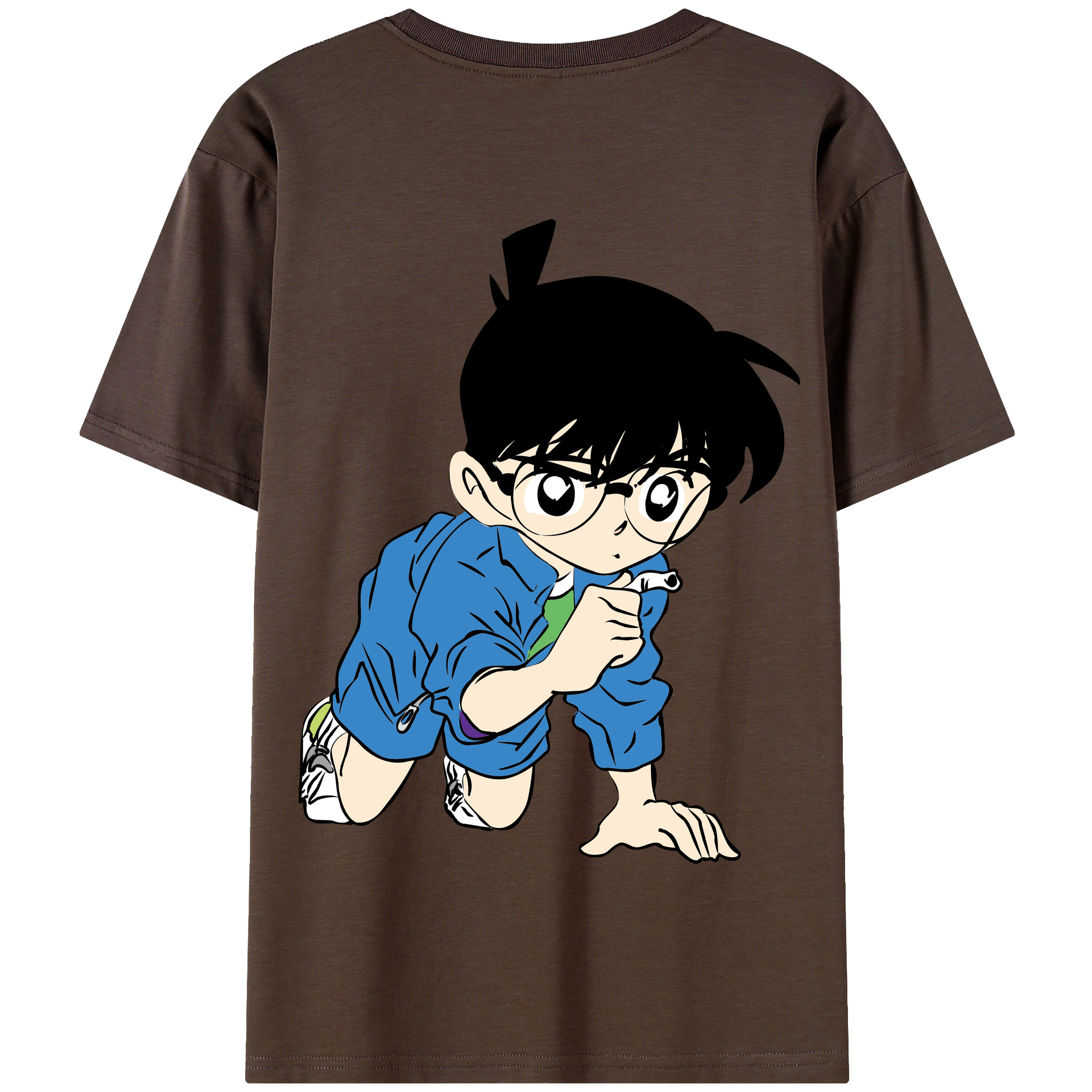 （画像用） 名探偵コナン 江戸川 コナン Detective Conan Conan Edogawa 綿100％半袖Tシャツ（背面プリント）