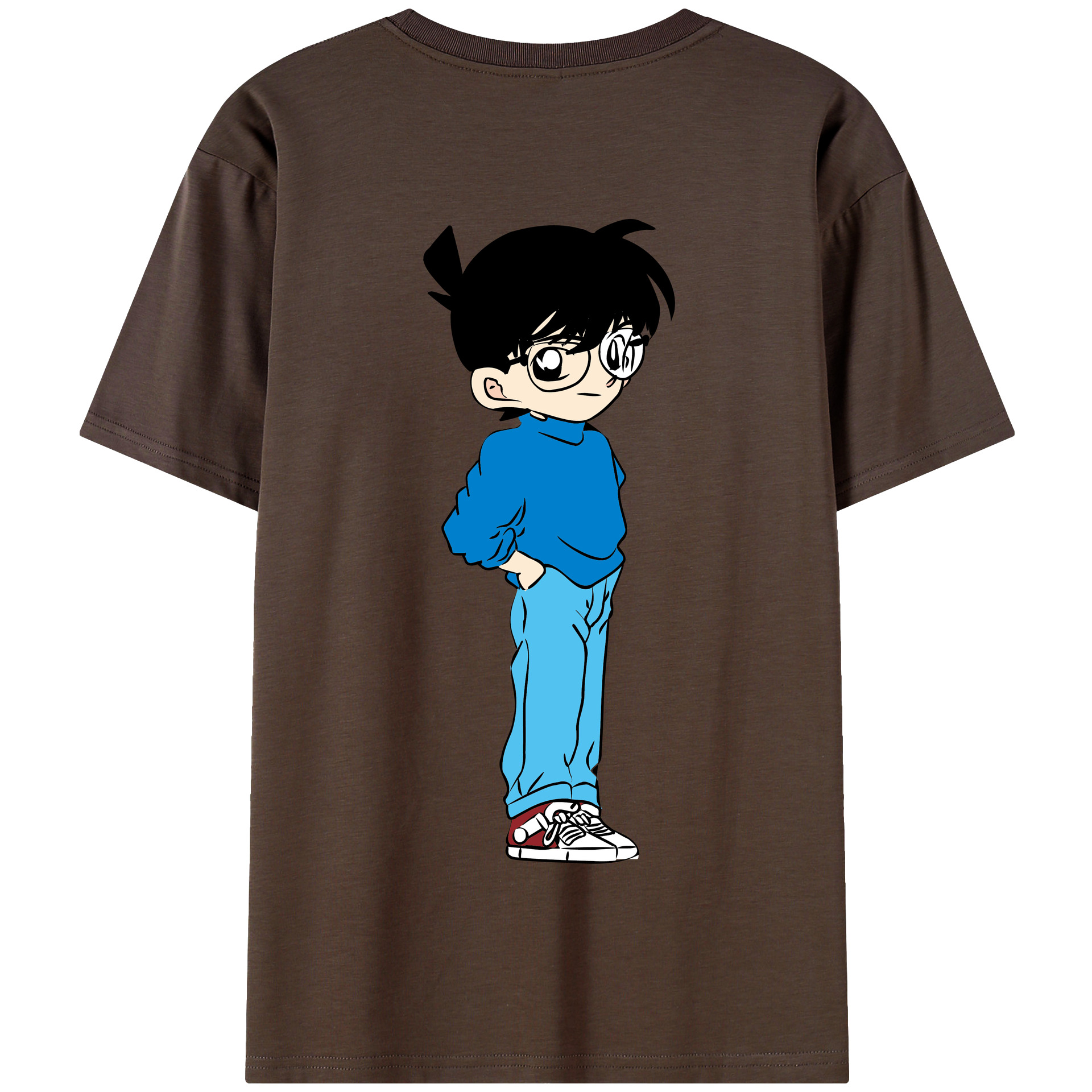 （画像用） 名探偵コナン 江戸川 コナン Detective Conan Conan Edogawa 綿100％半袖Tシャツ（背面プリント）