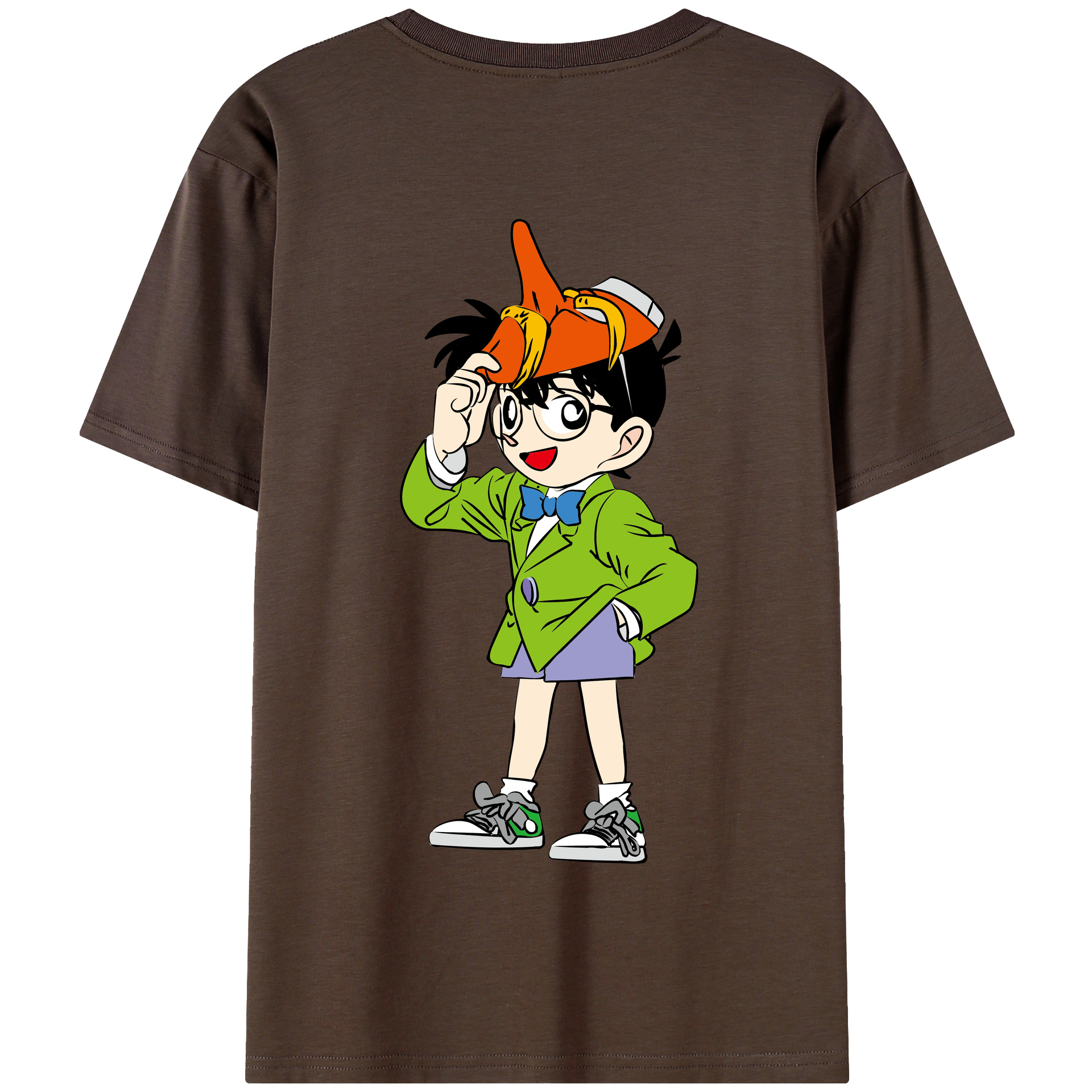 （画像用） 名探偵コナン 江戸川 コナン Detective Conan Conan Edogawa 綿100％半袖Tシャツ（背面プリント）