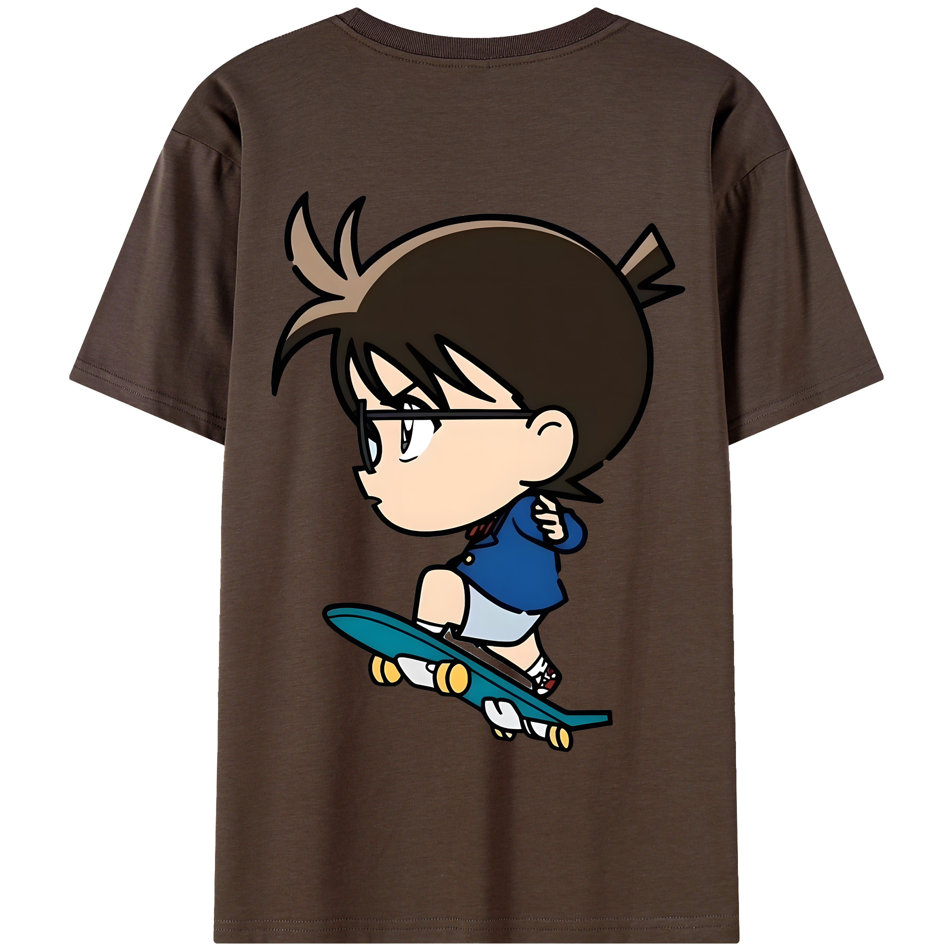 （画像用） 名探偵コナン 江戸川 コナン Detective Conan Conan Edogawa 綿100％半袖Tシャツ（背面プリント）