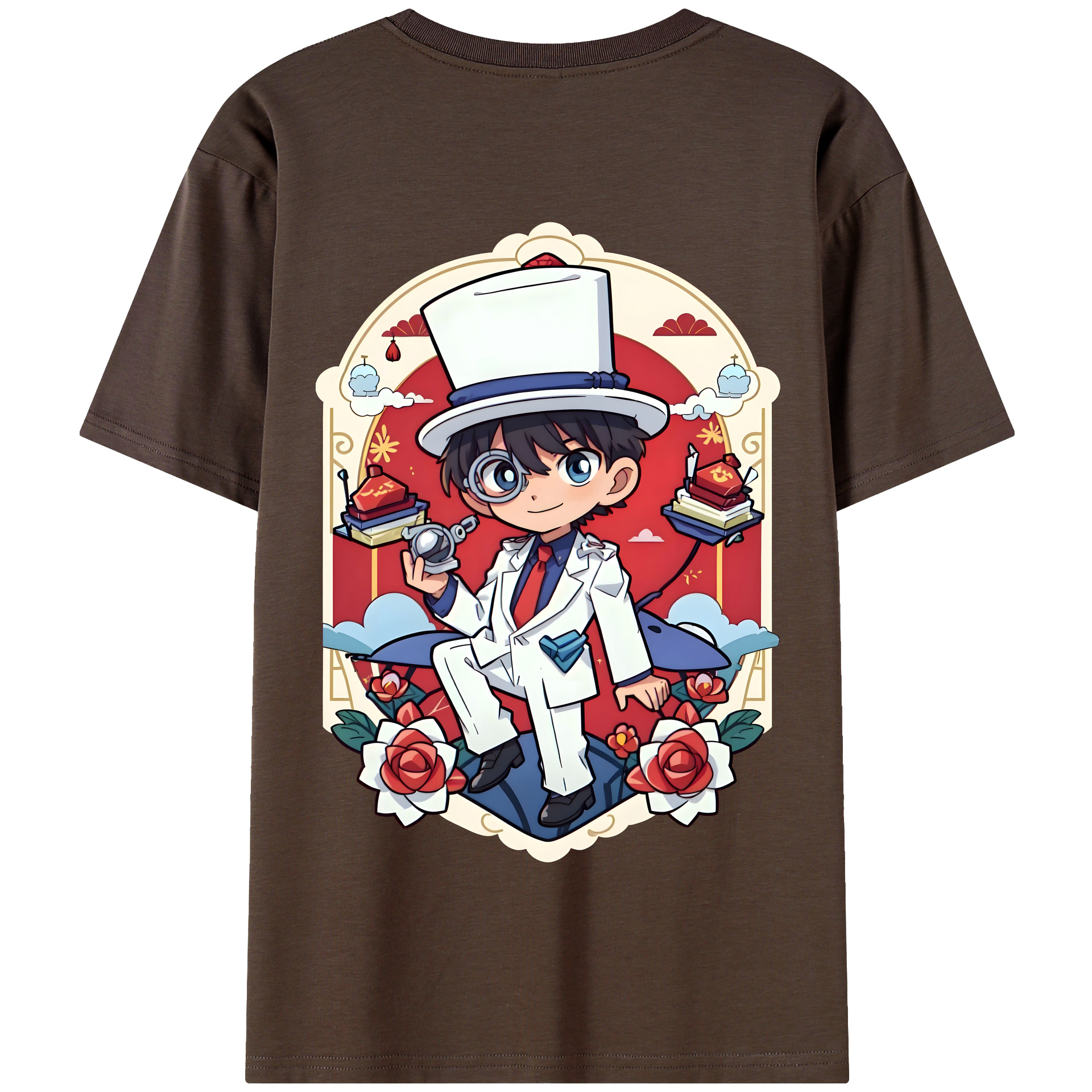 （画像用） 名探偵コナン くろば かいと Detective Conan Kuroba Kaito 綿100％半袖Tシャツ（背面プリント）