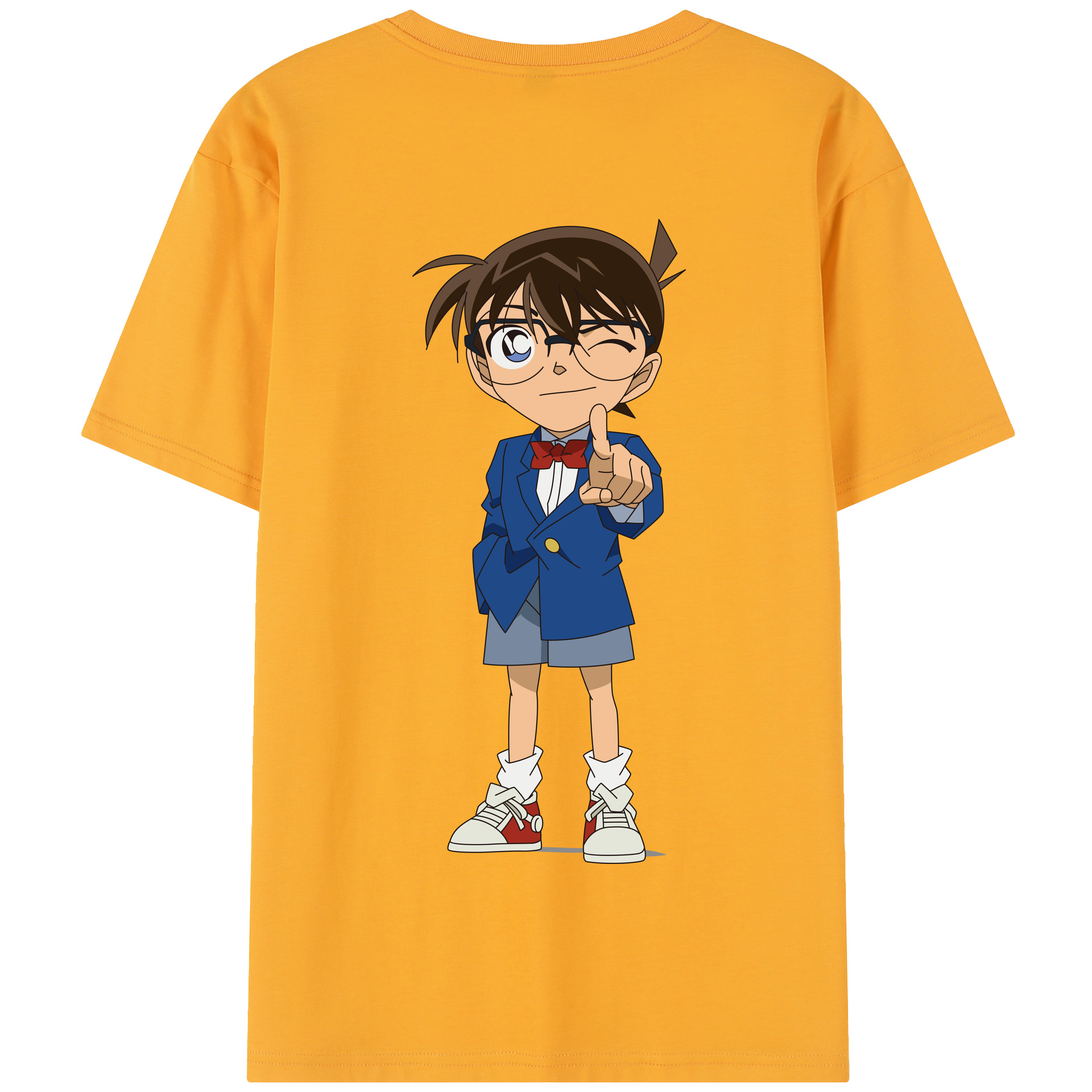 （画像用） 名探偵コナン 江戸川 コナン Detective Conan Conan Edogawa 綿100％半袖Tシャツ（背面プリント）
