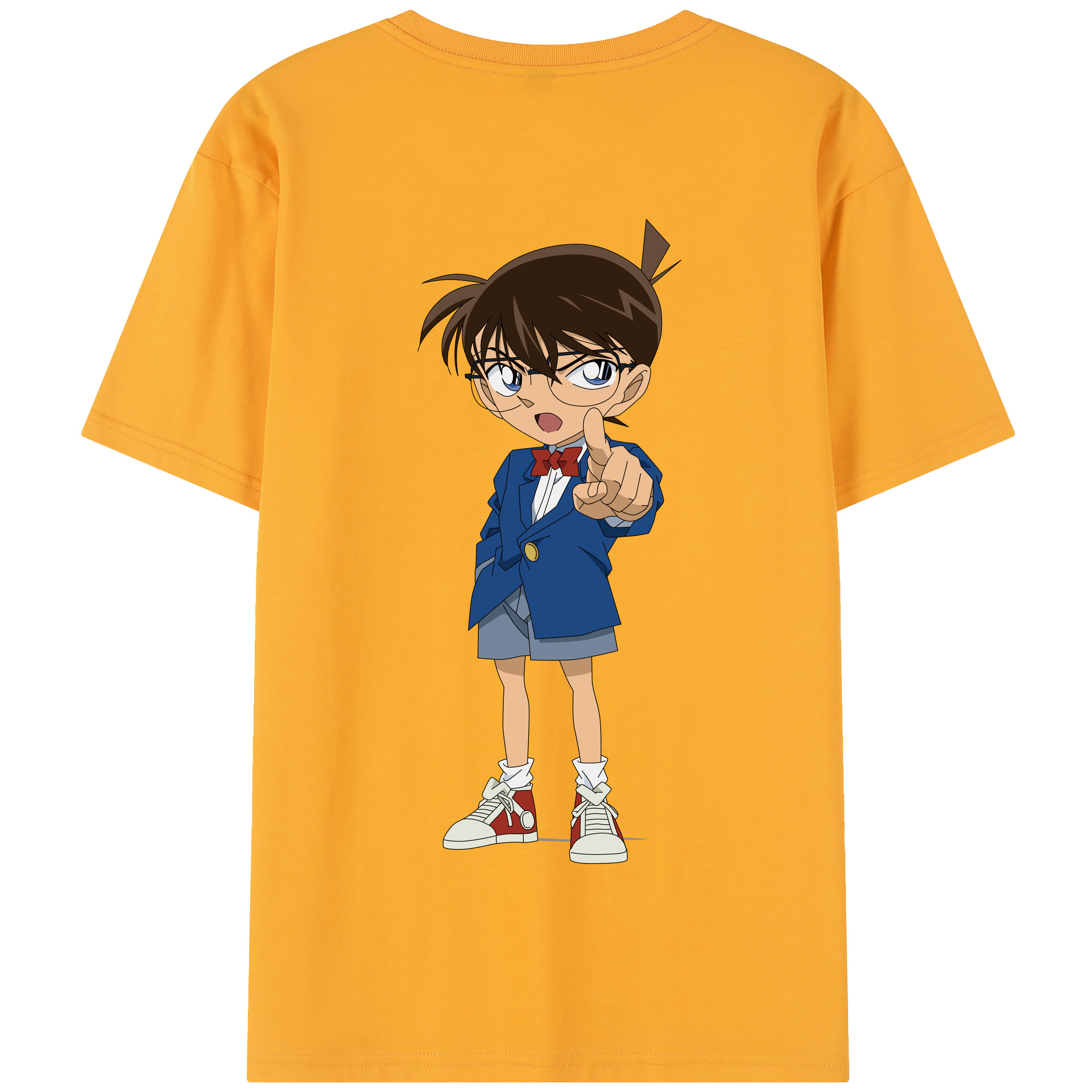 （画像用） 名探偵コナン 江戸川 コナン Detective Conan Conan Edogawa 綿100％半袖Tシャツ（背面プリント）