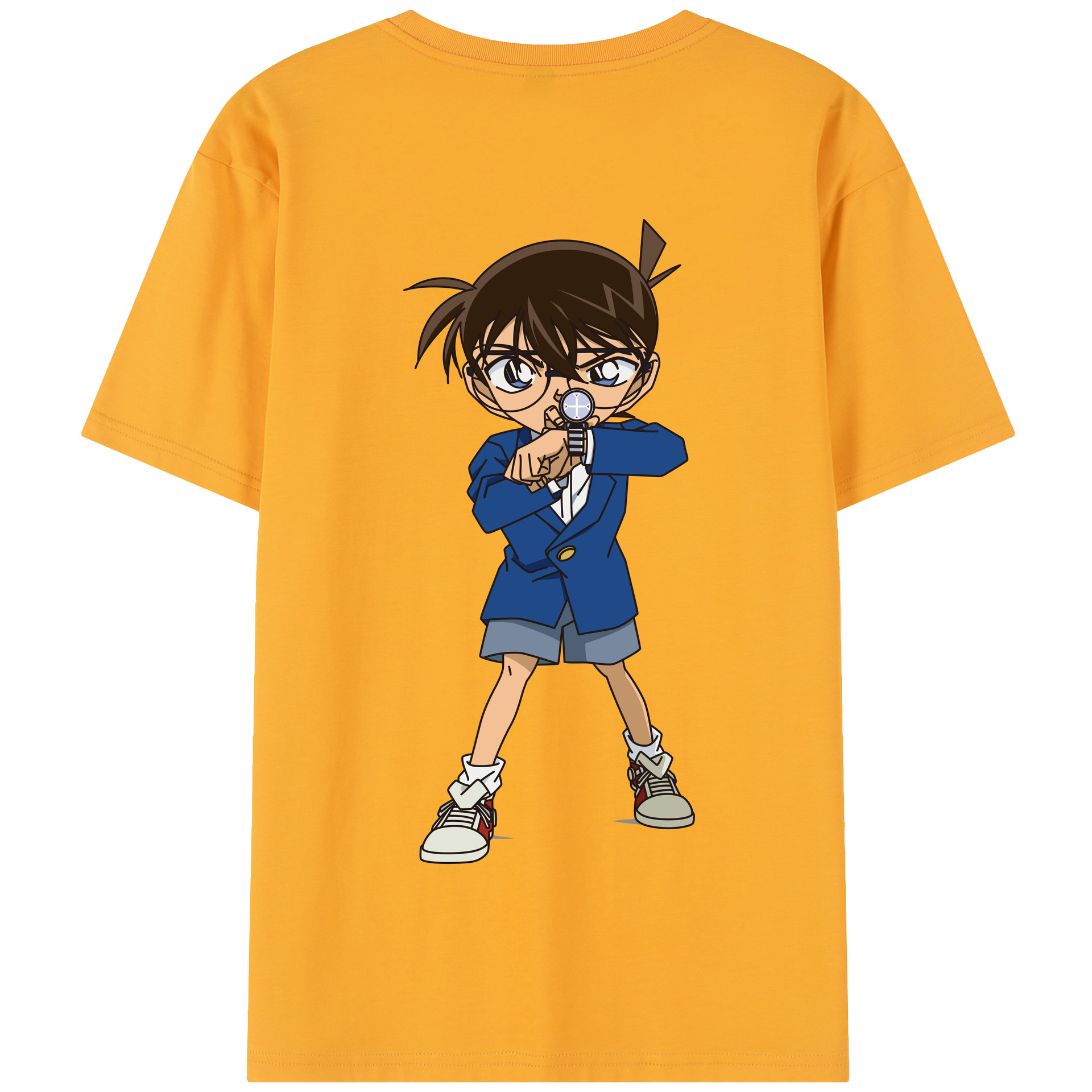 （画像用） 名探偵コナン 江戸川 コナン Detective Conan Conan Edogawa 綿100％半袖Tシャツ（背面プリント）