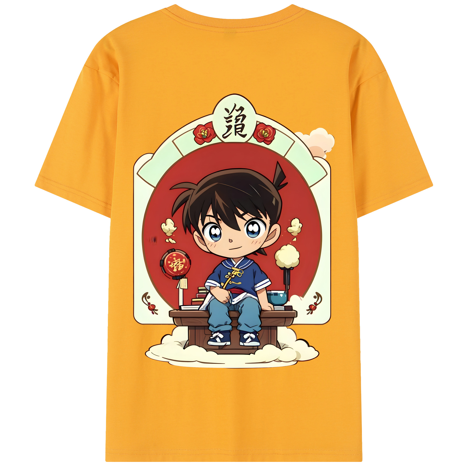 （画像用） 名探偵コナン 江戸川 コナン Detective Conan Conan Edogawa 綿100％半袖Tシャツ（背面プリント）