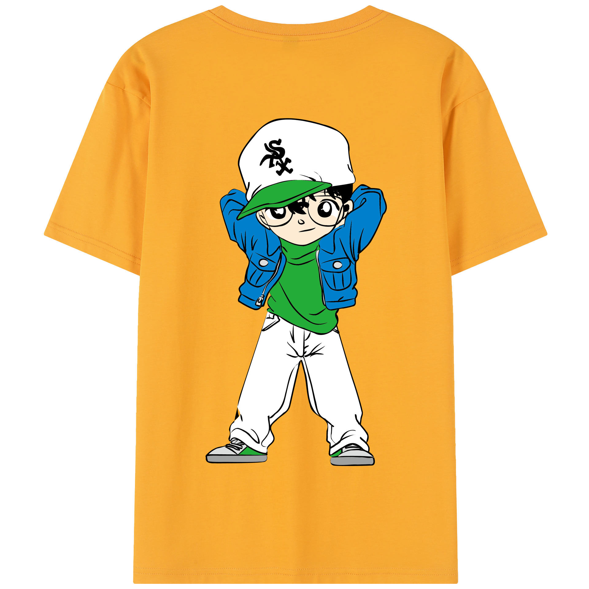 （画像用） 名探偵コナン 江戸川 コナン Detective Conan Conan Edogawa 綿100％半袖Tシャツ（背面プリント）