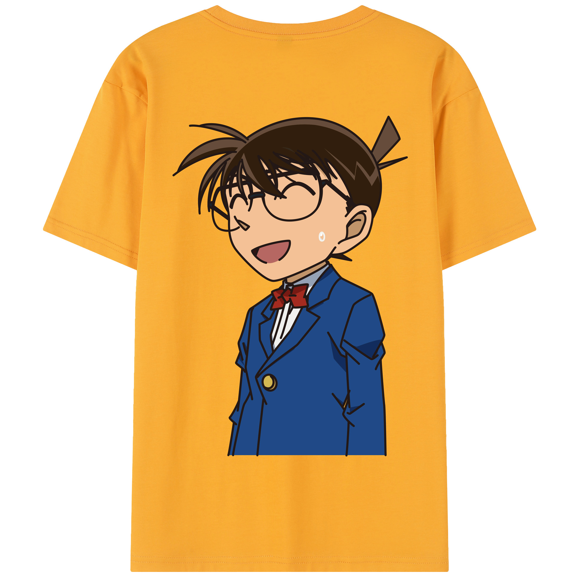 （画像用） 名探偵コナン 江戸川 コナン Detective Conan Conan Edogawa 綿100％半袖Tシャツ（背面プリント）
