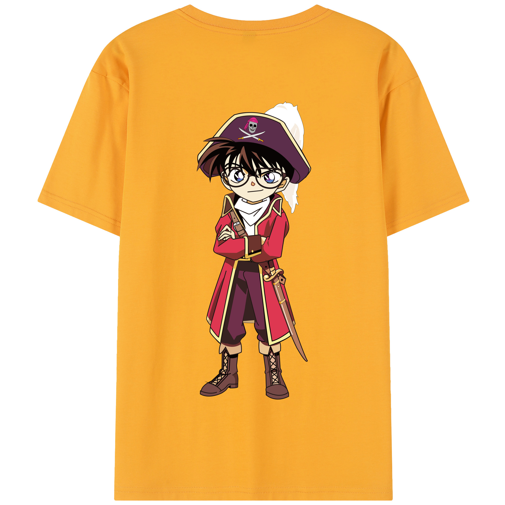 （画像用） 名探偵コナン 江戸川 コナン Detective Conan Conan Edogawa 綿100％半袖Tシャツ（背面プリント）