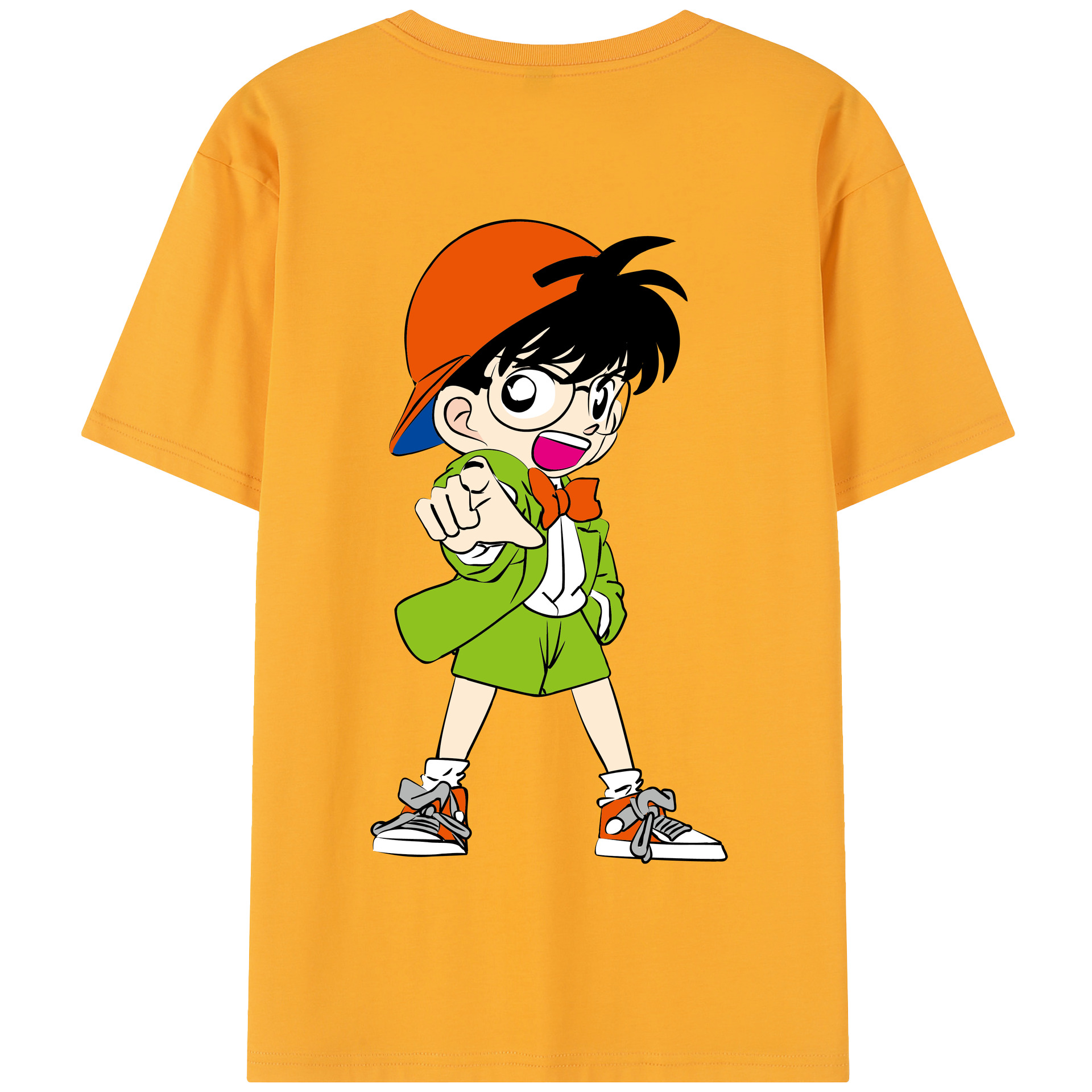 （画像用） 名探偵コナン 江戸川 コナン Detective Conan Conan Edogawa 綿100％半袖Tシャツ（背面プリント）