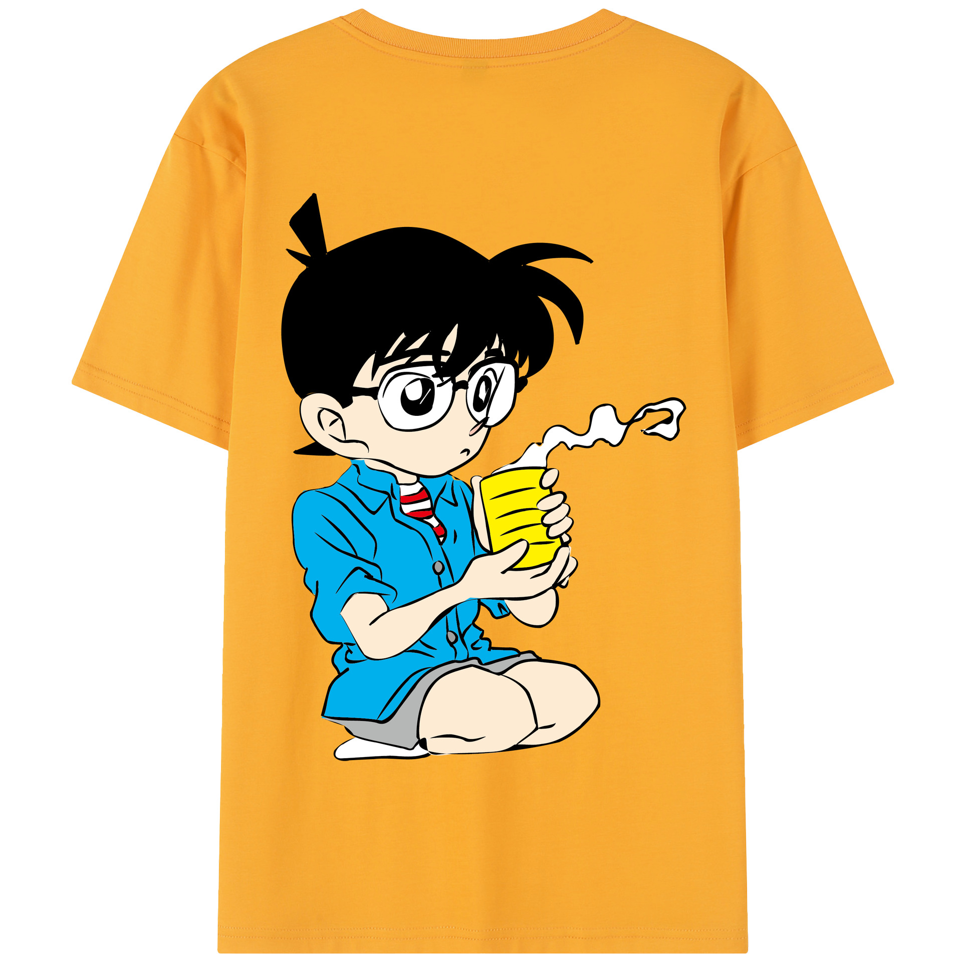 （画像用） 名探偵コナン 江戸川 コナン Detective Conan Conan Edogawa 綿100％半袖Tシャツ（背面プリント）