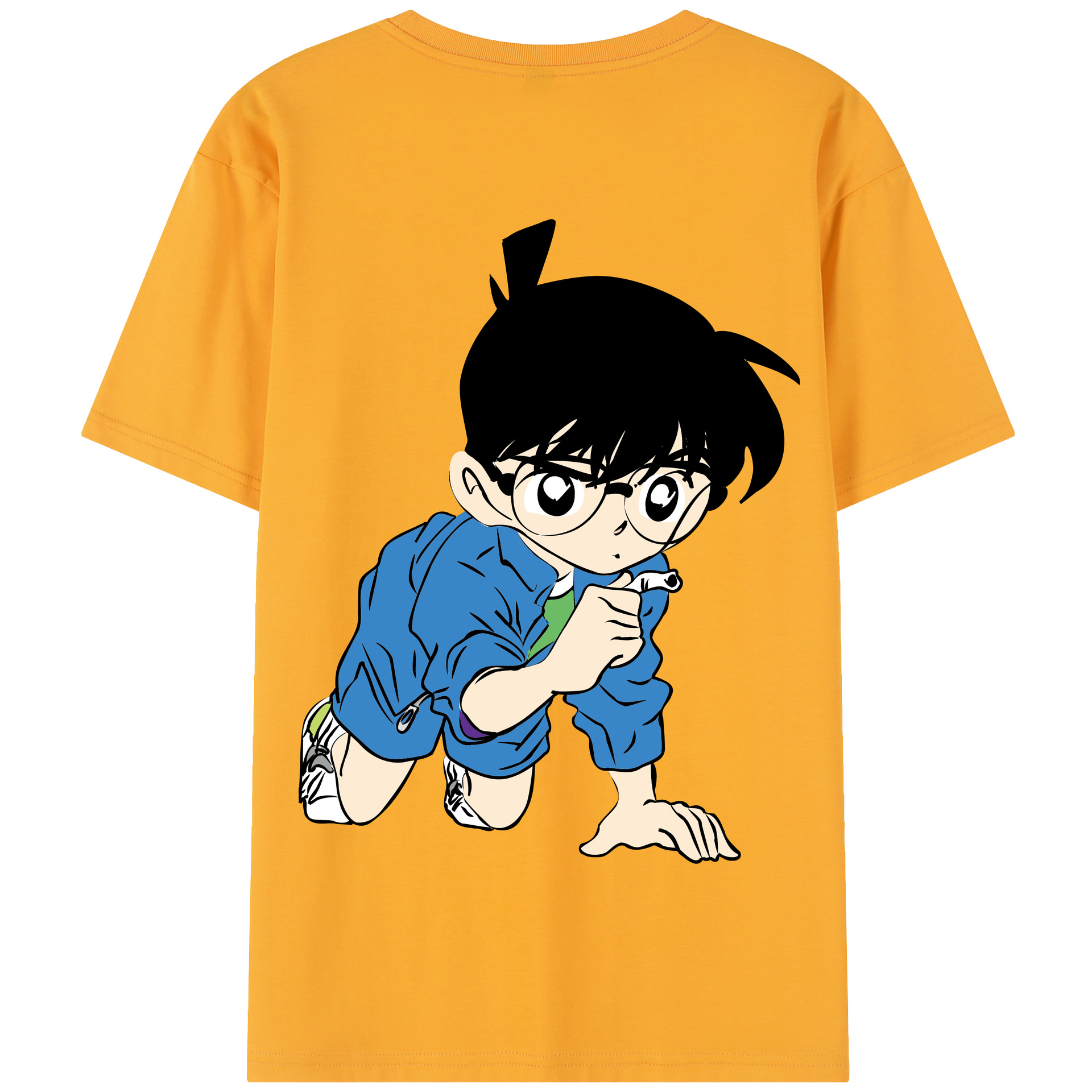 （画像用） 名探偵コナン 江戸川 コナン Detective Conan Conan Edogawa 綿100％半袖Tシャツ（背面プリント）