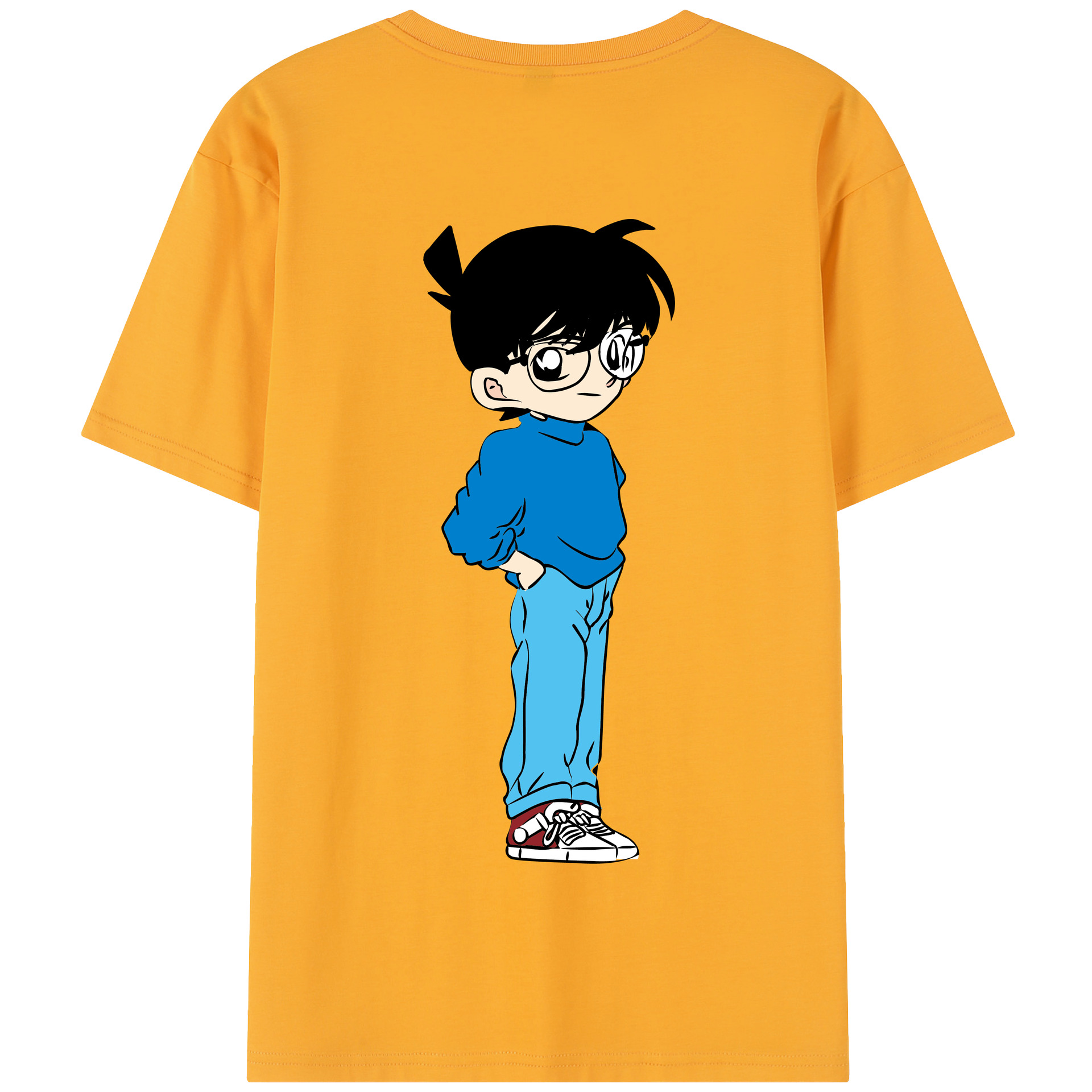 （画像用） 名探偵コナン 江戸川 コナン Detective Conan Conan Edogawa 綿100％半袖Tシャツ（背面プリント）
