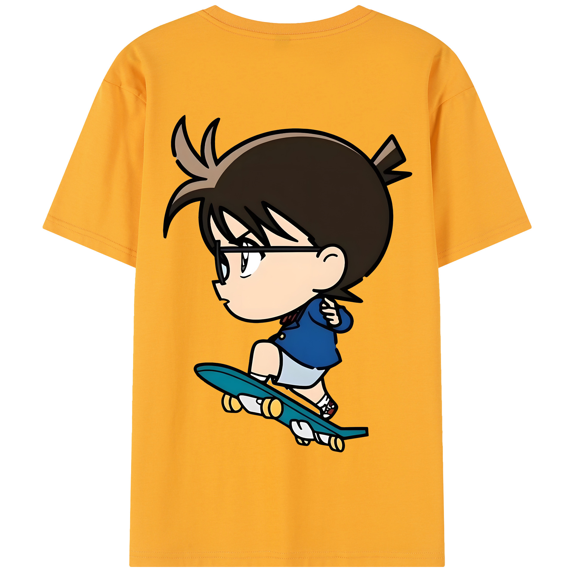 （画像用） 名探偵コナン 江戸川 コナン Detective Conan Conan Edogawa 綿100％半袖Tシャツ（背面プリント）