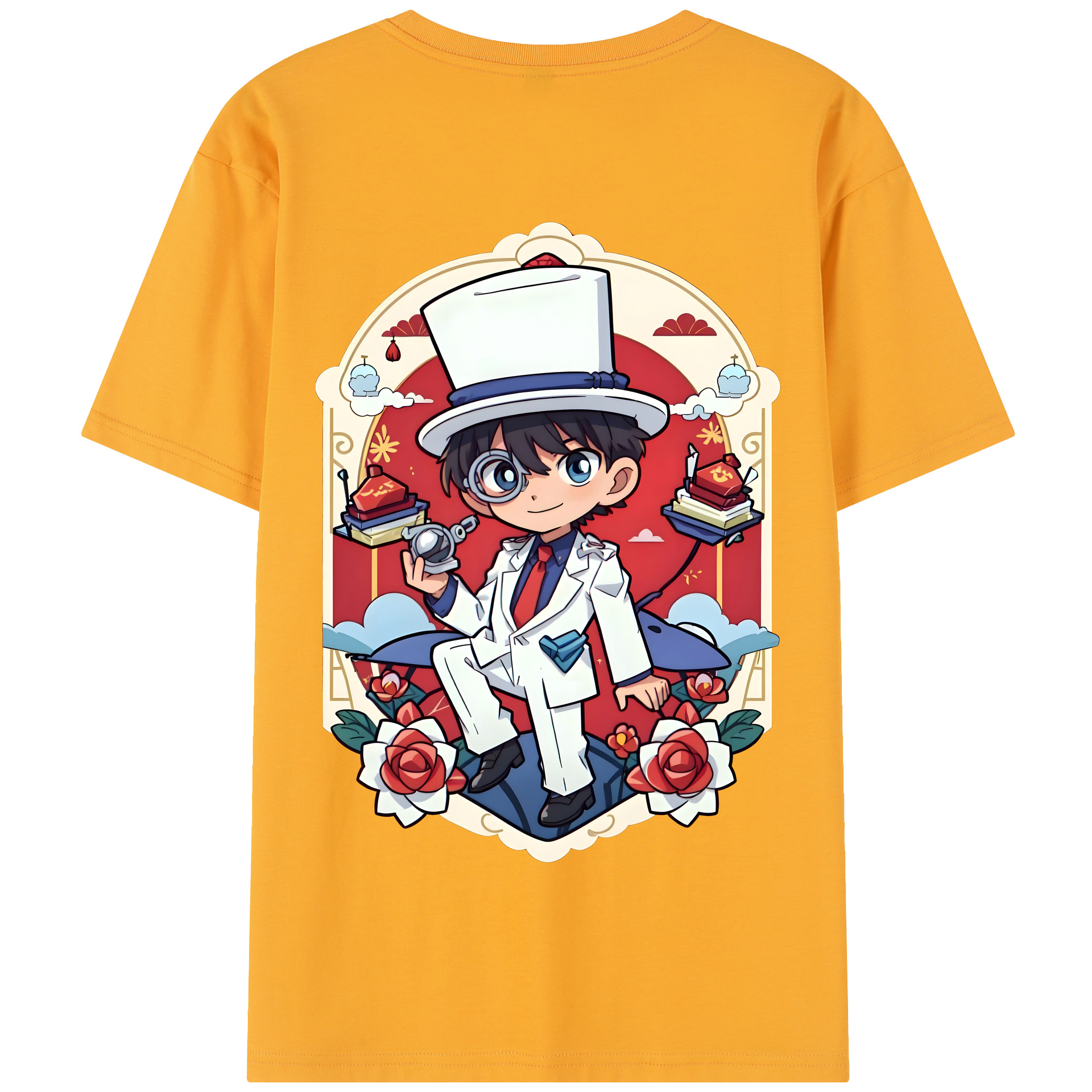 （画像用） 名探偵コナン くろば かいと Detective Conan Kuroba Kaito 綿100％半袖Tシャツ（背面プリント）