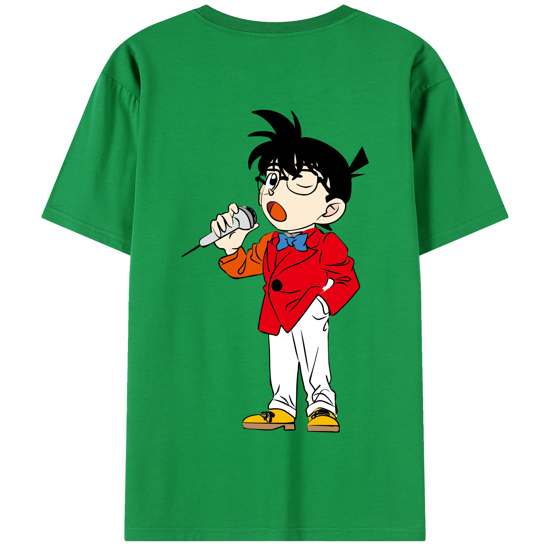（画像用） 名探偵コナン 江戸川 コナン Detective Conan Conan Edogawa 綿100％半袖Tシャツ（背面プリント）