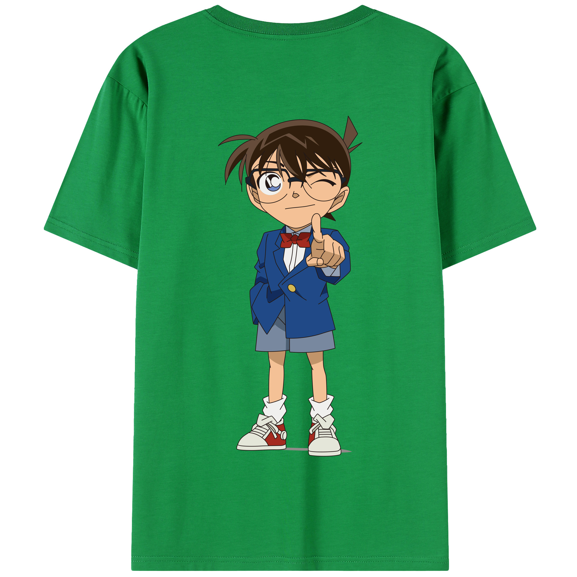 （画像用） 名探偵コナン 江戸川 コナン Detective Conan Conan Edogawa 綿100％半袖Tシャツ（背面プリント）