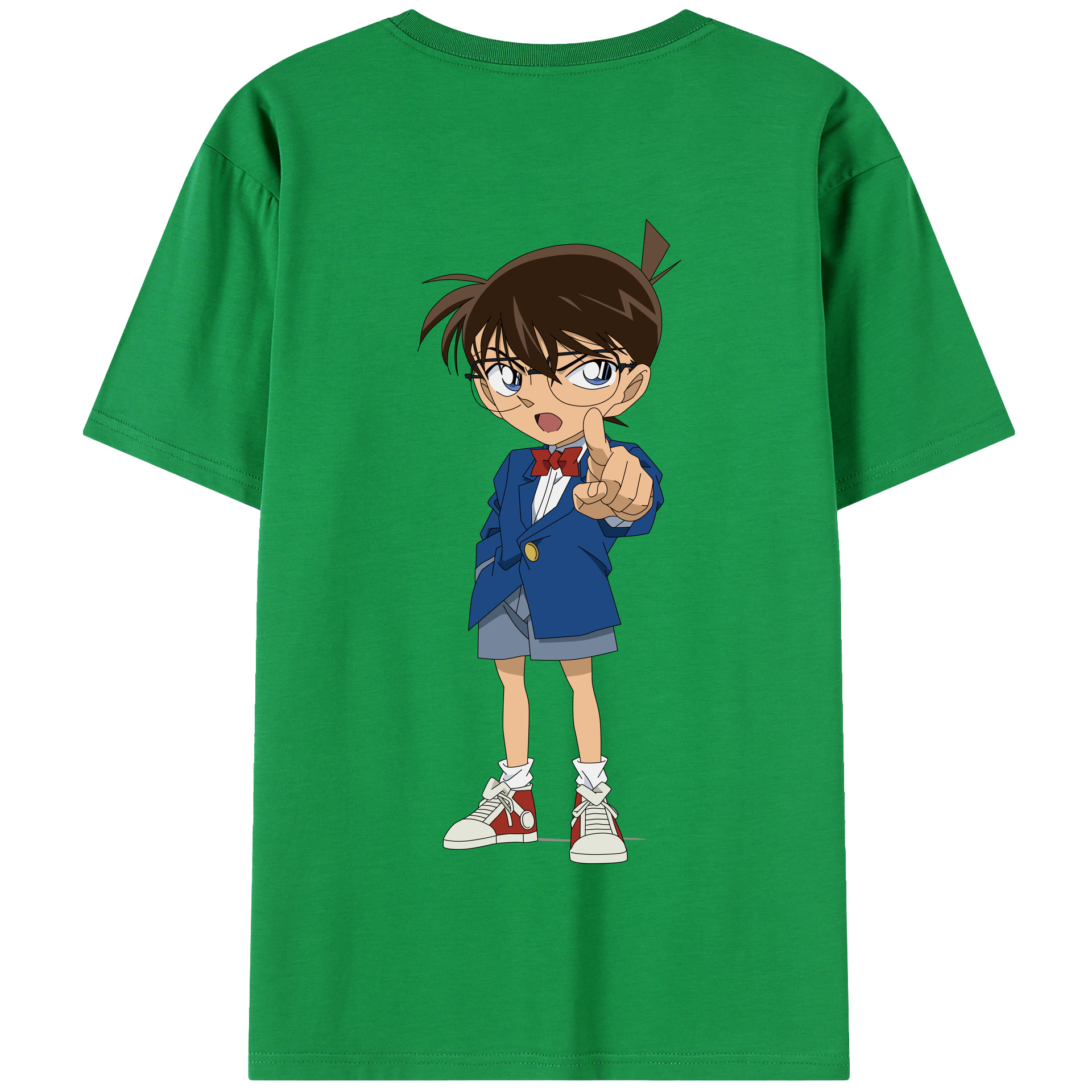 （画像用） 名探偵コナン 江戸川 コナン Detective Conan Conan Edogawa 綿100％半袖Tシャツ（背面プリント）