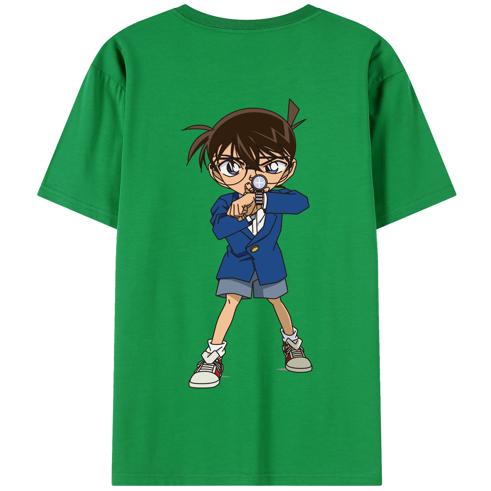 （画像用） 名探偵コナン 江戸川 コナン Detective Conan Conan Edogawa 綿100％半袖Tシャツ（背面プリント）