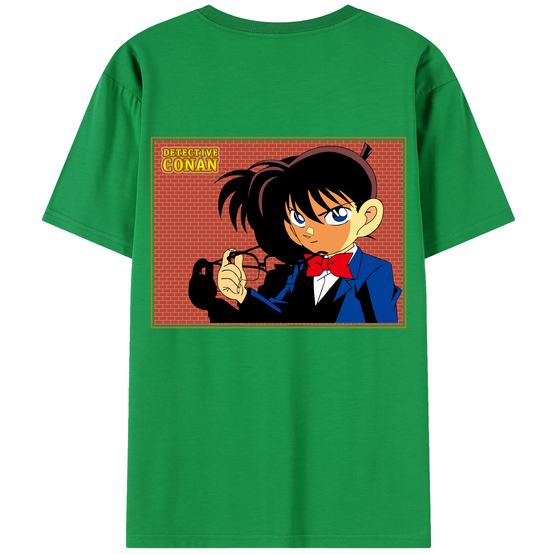 （画像用） 名探偵コナン 江戸川 コナン Detective Conan Conan Edogawa 綿100％半袖Tシャツ（背面プリント）