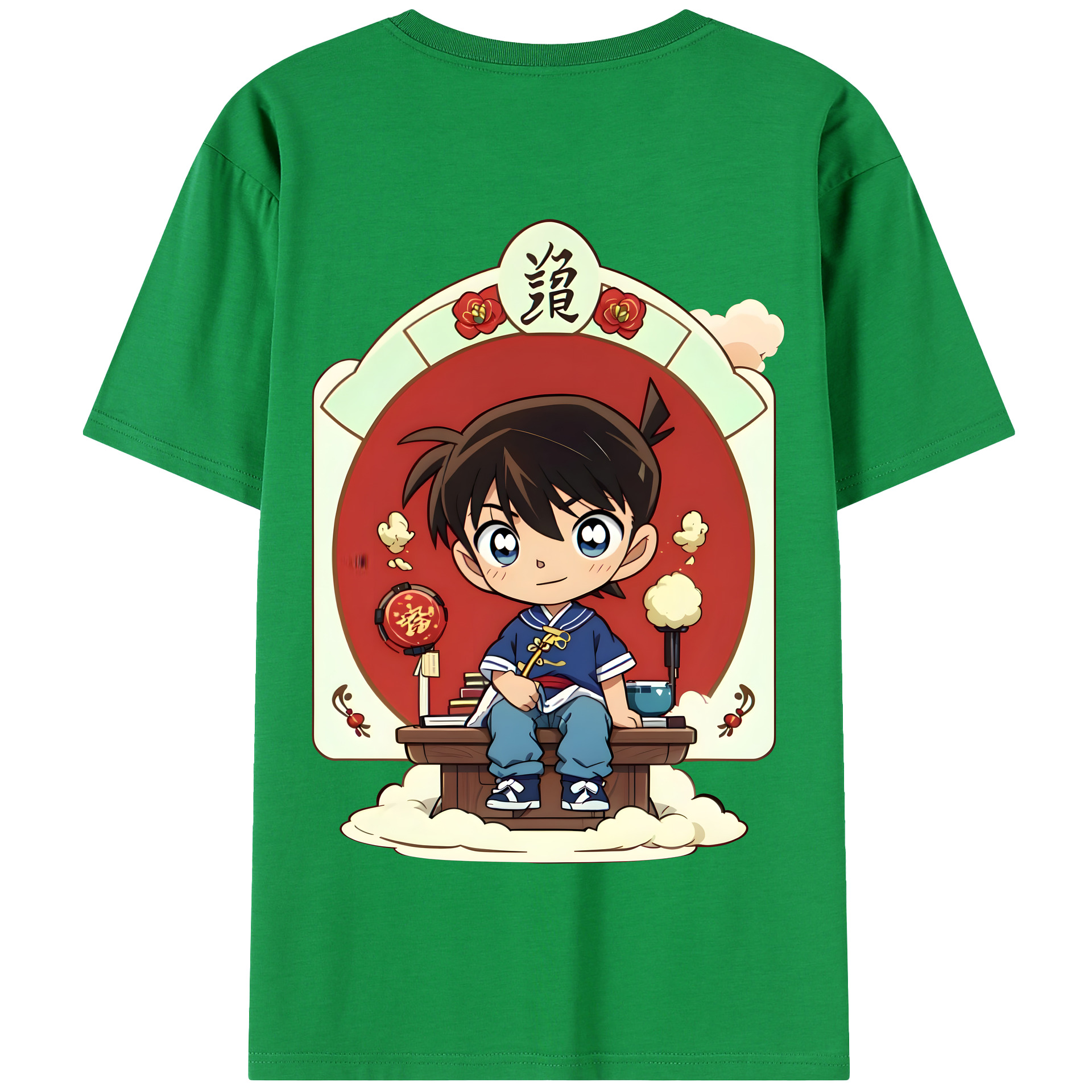 （画像用） 名探偵コナン 江戸川 コナン Detective Conan Conan Edogawa 綿100％半袖Tシャツ（背面プリント）