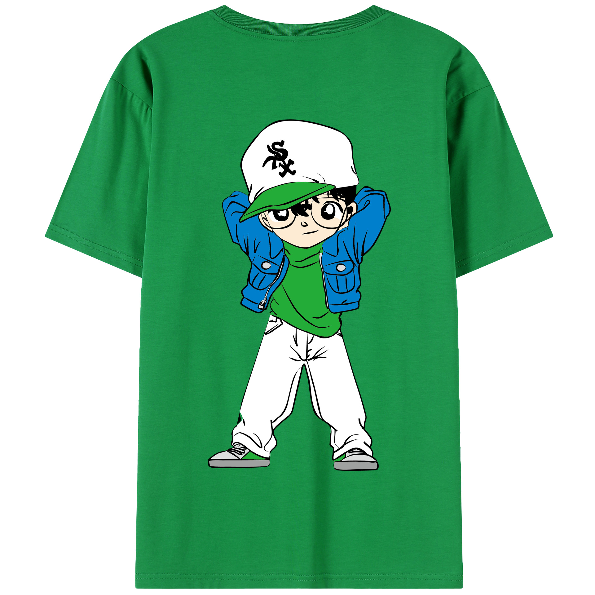 （画像用） 名探偵コナン 江戸川 コナン Detective Conan Conan Edogawa 綿100％半袖Tシャツ（背面プリント）