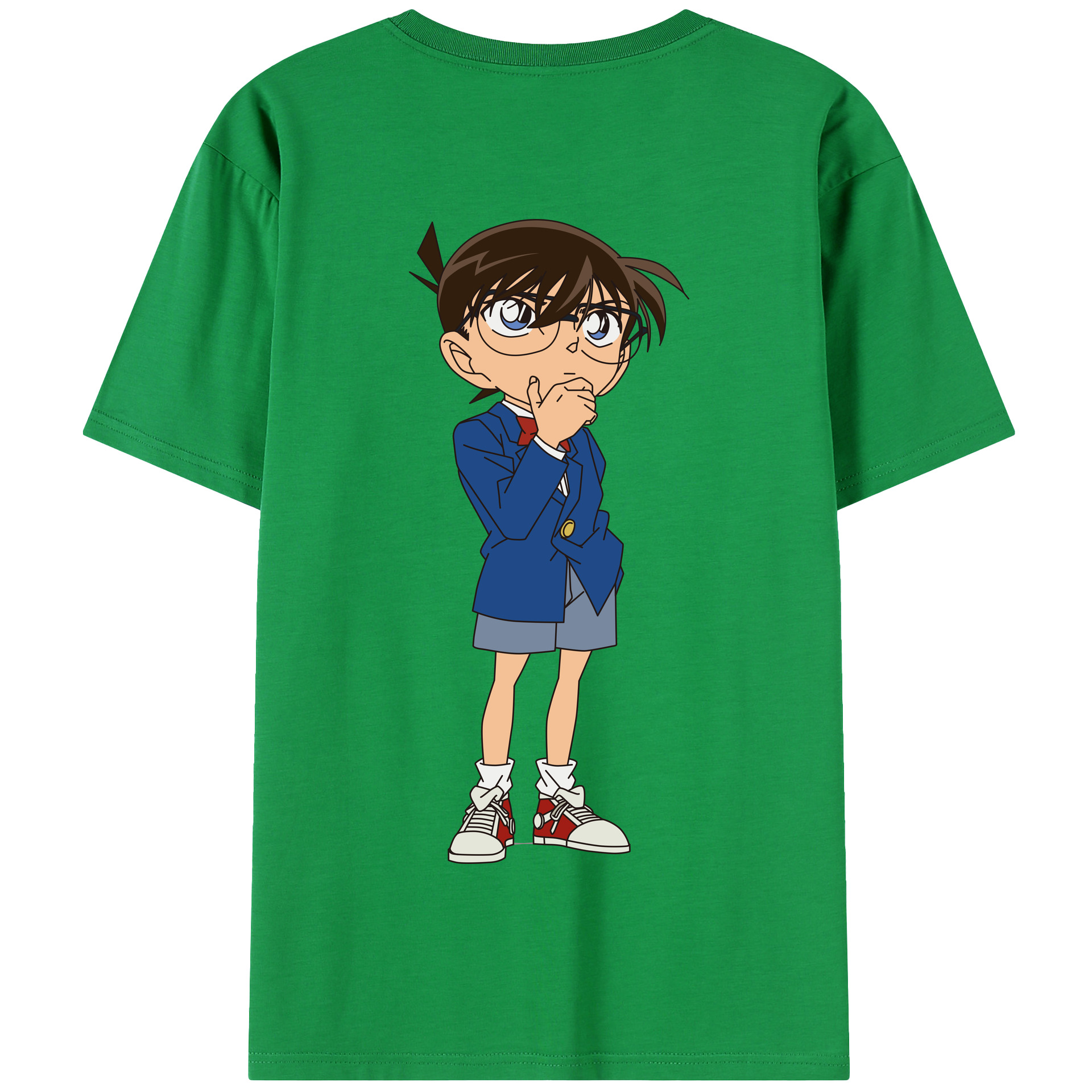 （画像用） 名探偵コナン 江戸川 コナン Detective Conan Conan Edogawa 綿100％半袖Tシャツ（背面プリント）