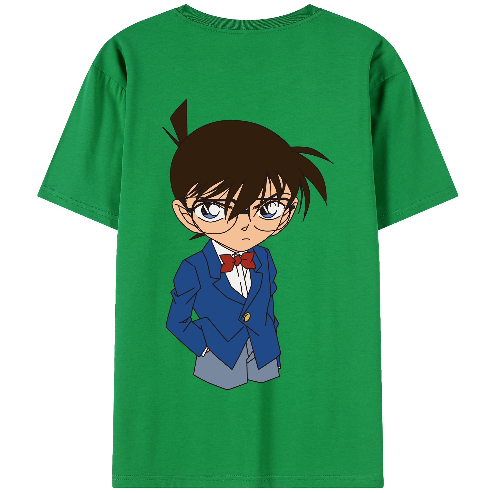 （画像用） 名探偵コナン 江戸川 コナン Detective Conan Conan Edogawa 綿100％半袖Tシャツ（背面プリント）