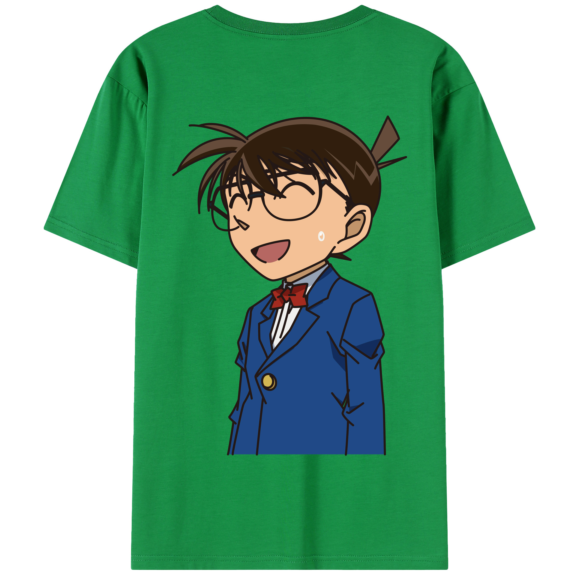（画像用） 名探偵コナン 江戸川 コナン Detective Conan Conan Edogawa 綿100％半袖Tシャツ（背面プリント）