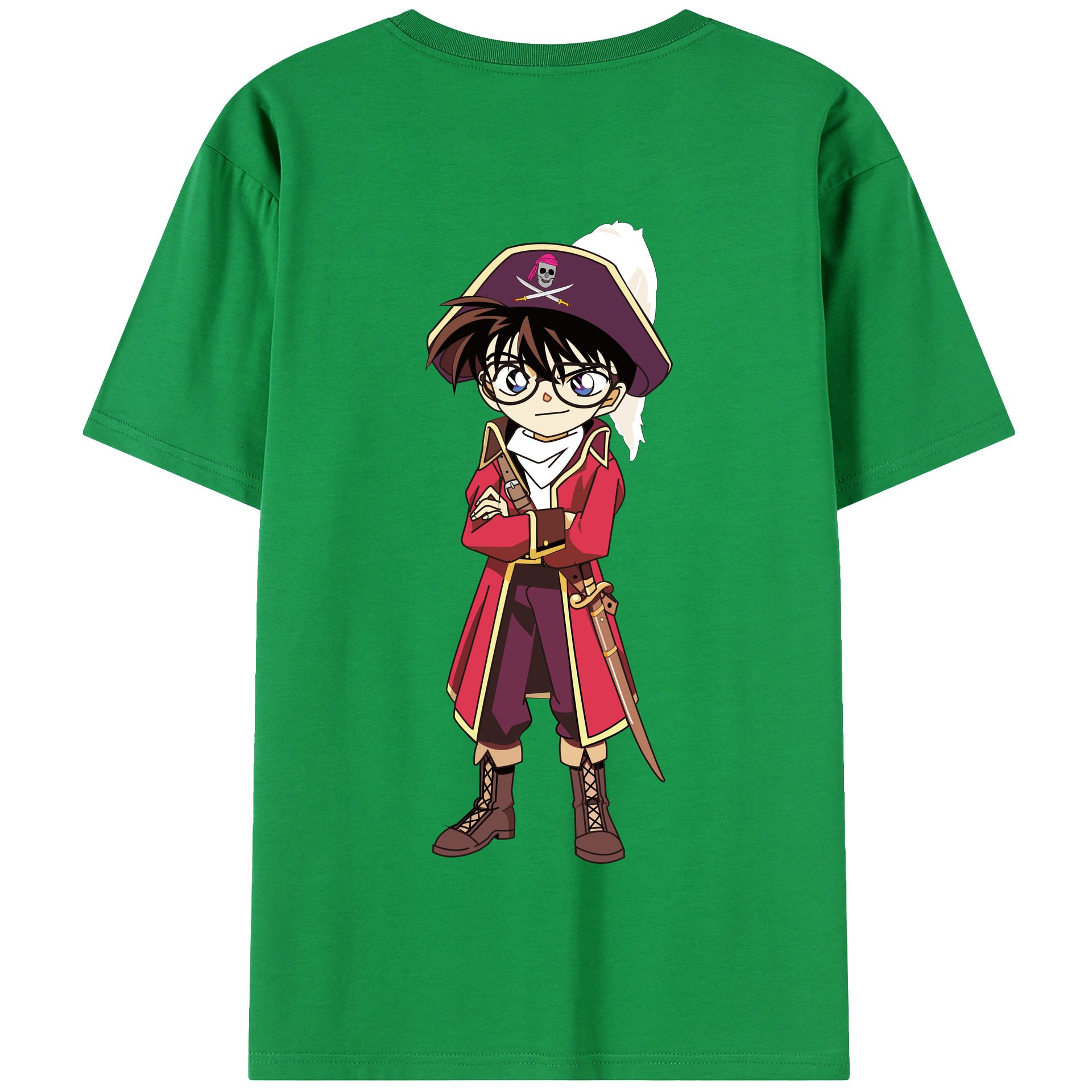 （画像用） 名探偵コナン 江戸川 コナン Detective Conan Conan Edogawa 綿100％半袖Tシャツ（背面プリント）