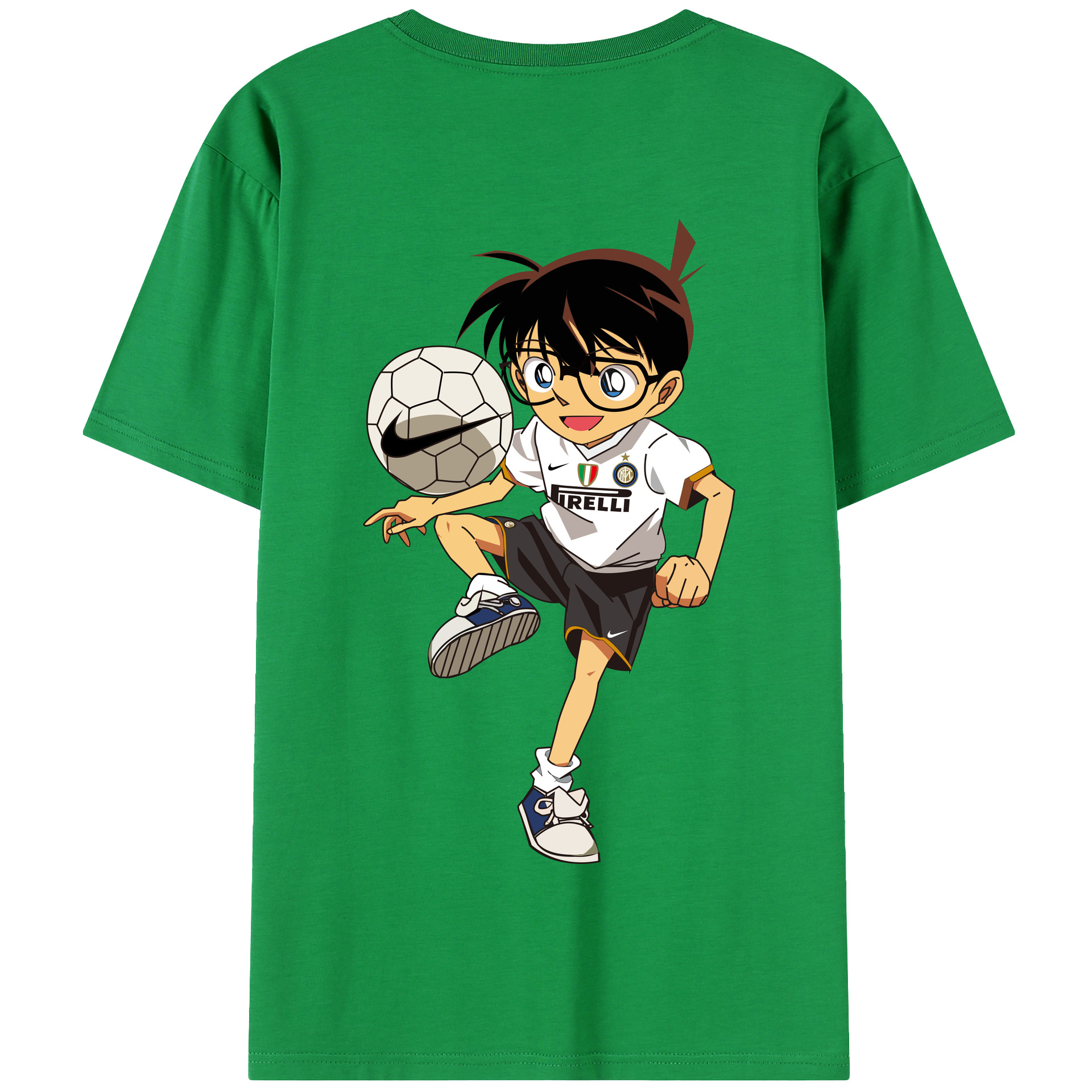 （画像用） 名探偵コナン 江戸川 コナン Detective Conan Conan Edogawa 綿100％半袖Tシャツ（背面プリント）