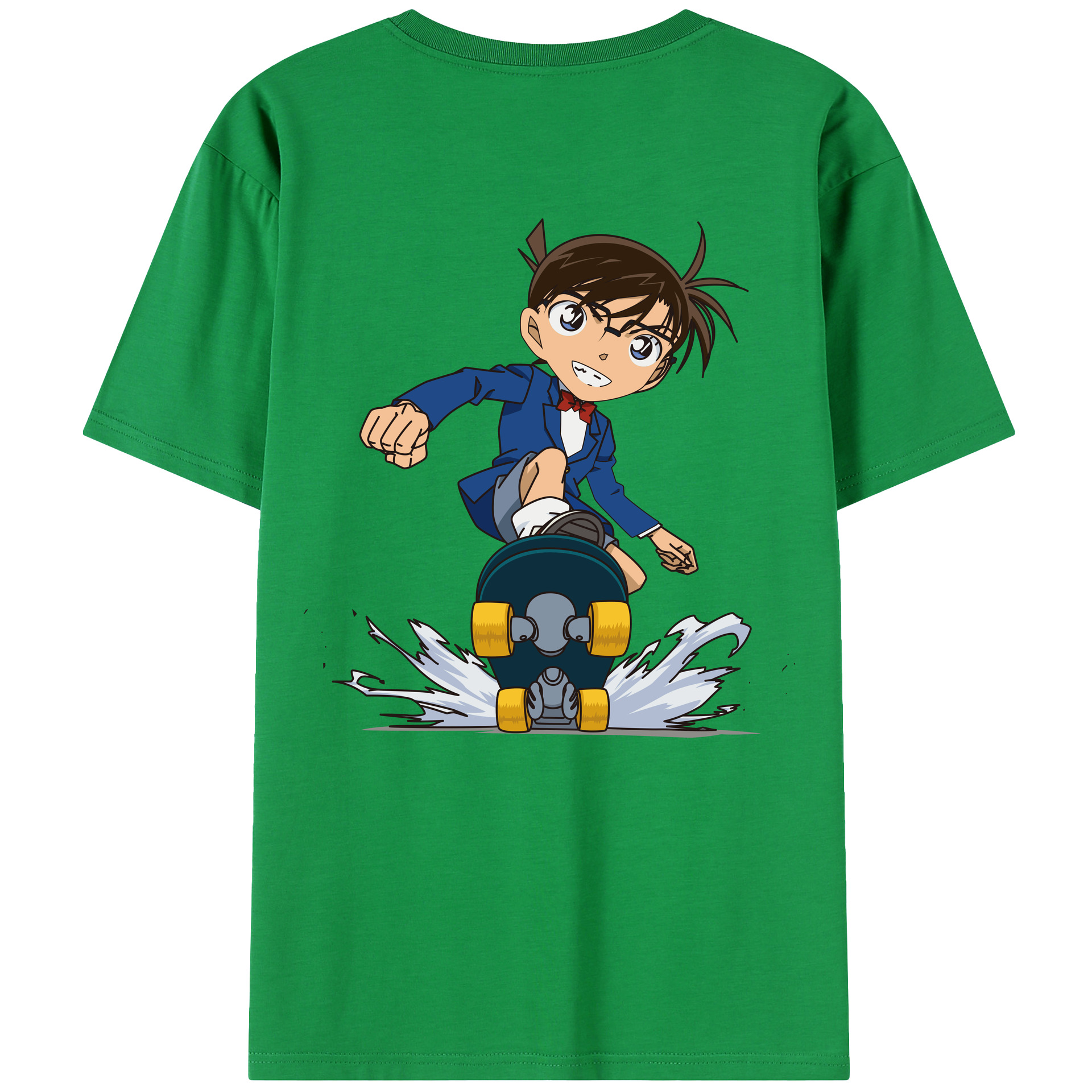 （画像用） 名探偵コナン 江戸川 コナン Detective Conan Conan Edogawa 綿100％半袖Tシャツ（背面プリント）