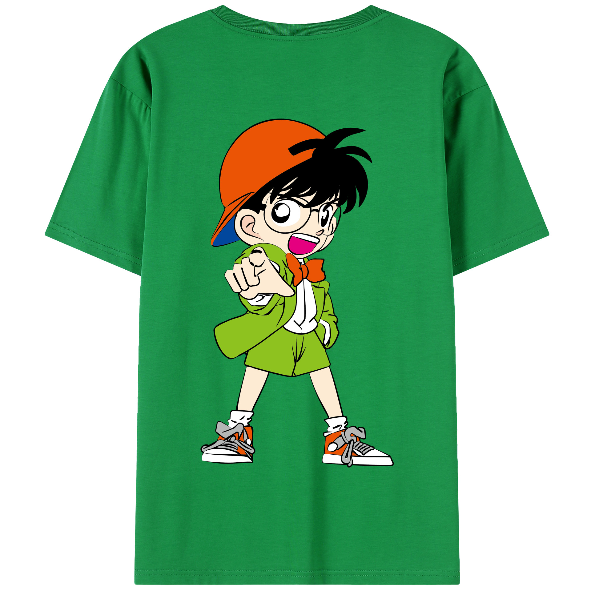 （画像用） 名探偵コナン 江戸川 コナン Detective Conan Conan Edogawa 綿100％半袖Tシャツ（背面プリント）