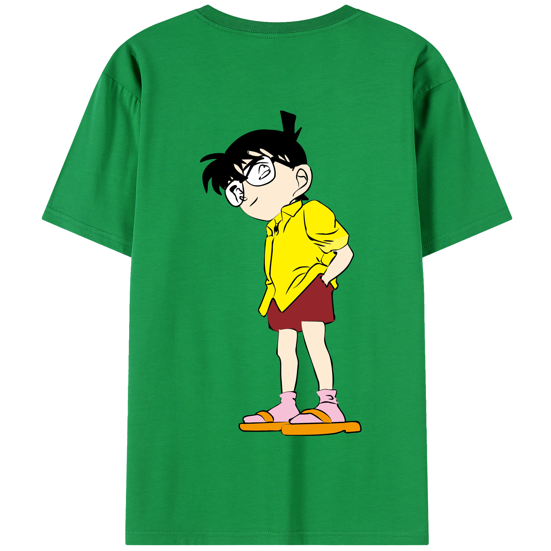 （画像用） 名探偵コナン 江戸川 コナン Detective Conan Conan Edogawa 綿100％半袖Tシャツ（背面プリント）