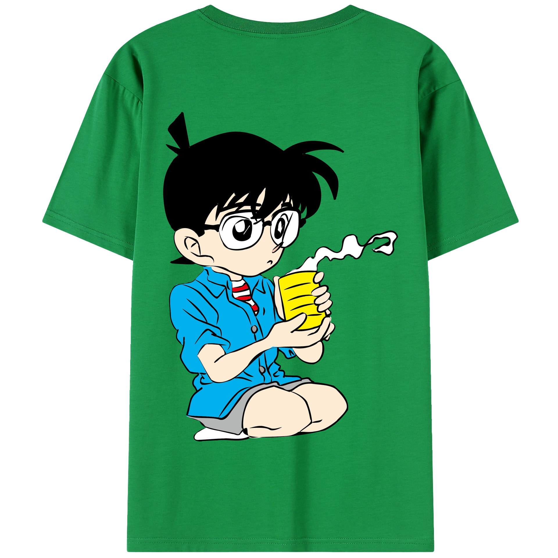 （画像用） 名探偵コナン 江戸川 コナン Detective Conan Conan Edogawa 綿100％半袖Tシャツ（背面プリント）