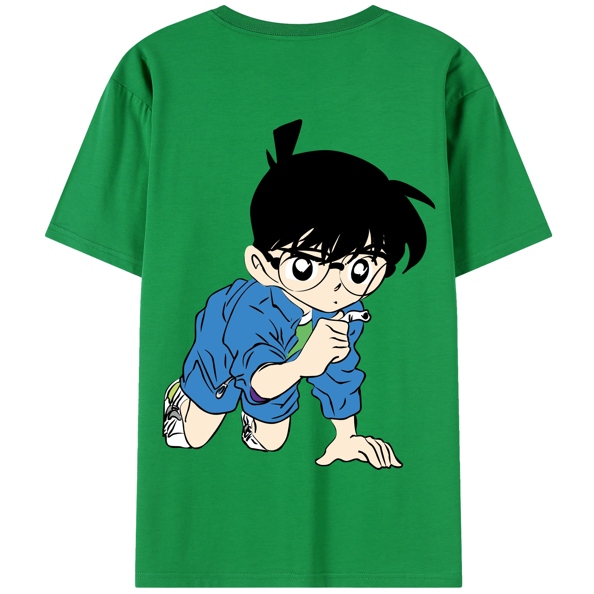 （画像用） 名探偵コナン 江戸川 コナン Detective Conan Conan Edogawa 綿100％半袖Tシャツ（背面プリント）