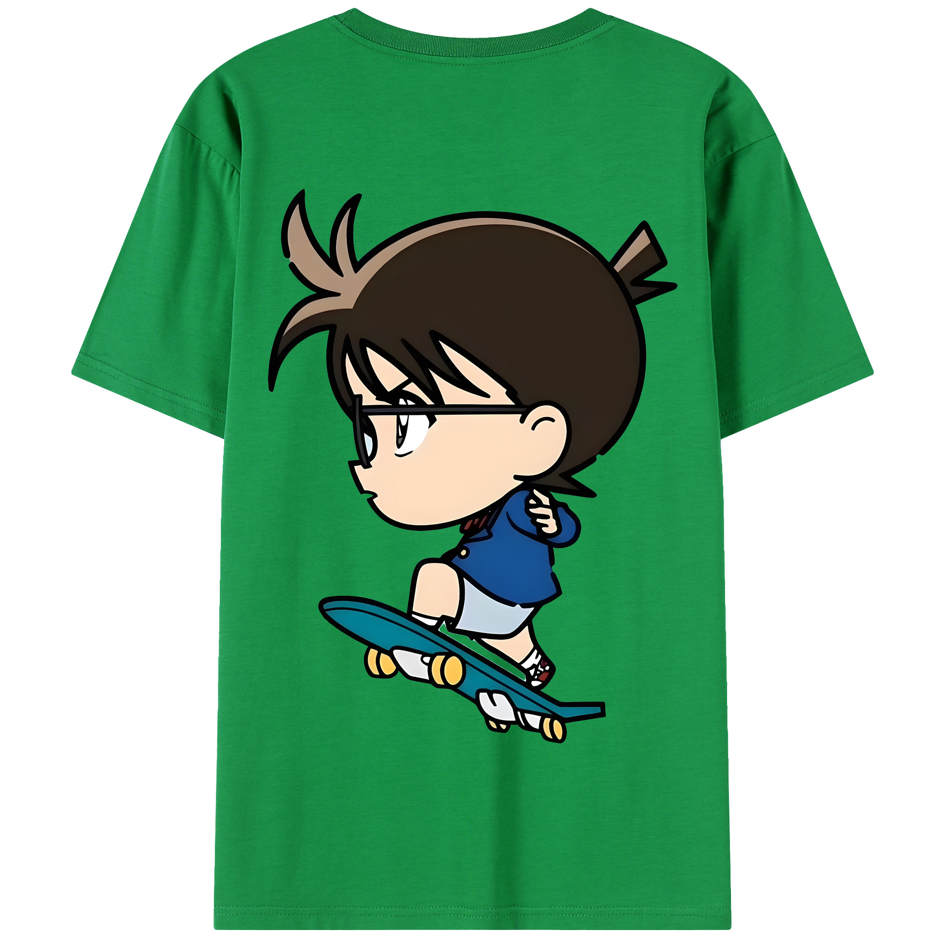 （画像用） 名探偵コナン 江戸川 コナン Detective Conan Conan Edogawa 綿100％半袖Tシャツ（背面プリント）