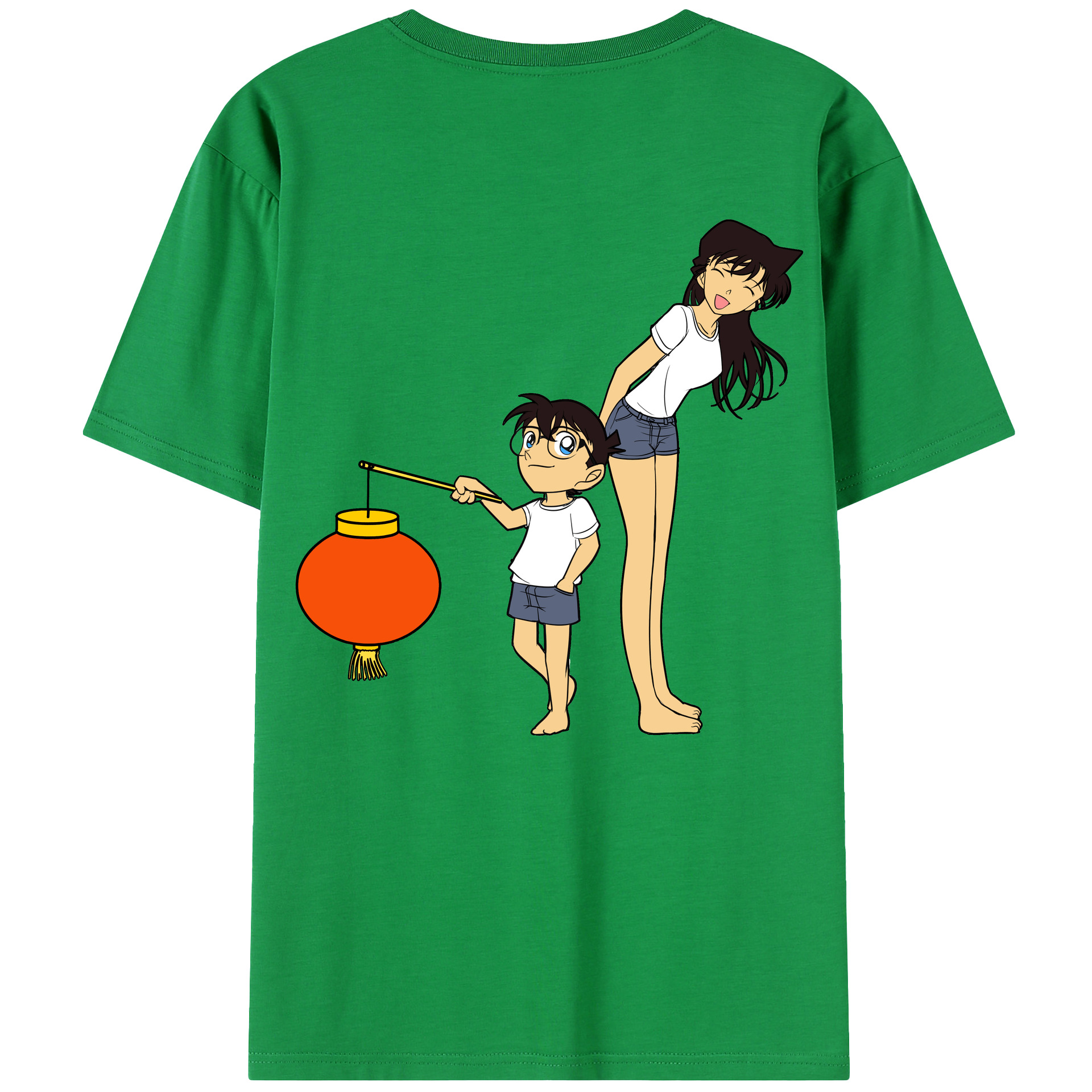 （画像用） 名探偵コナン 毛利 蘭 もうり らん、モーリ ラン Detective Conan Rachel Moore 綿100％半袖Tシャツ（背面プリント）