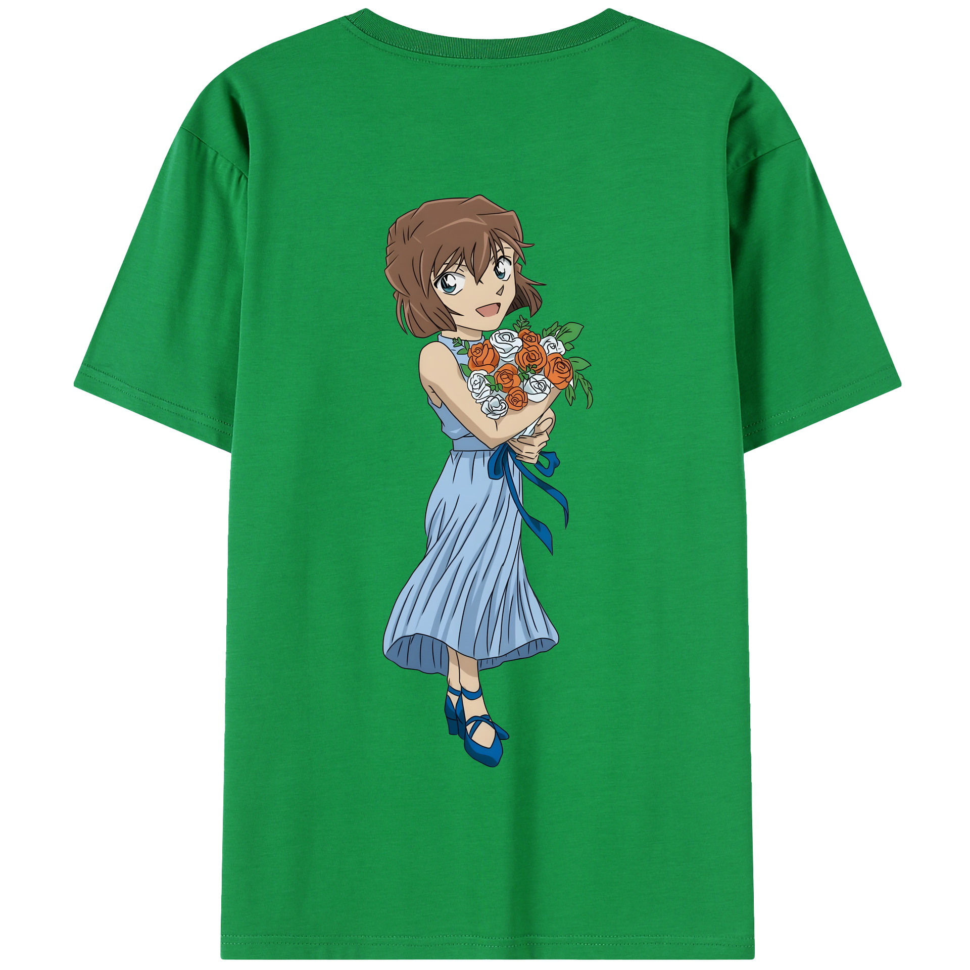 （画像用） 名探偵コナン 灰原 哀 はいばら あい Detective Conan Anita Hailey、Vi Graythorn Haibara Ai 綿100％半袖Tシャツ（背面プリント）